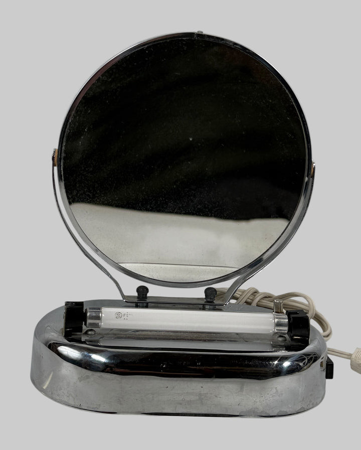 Vintage Beck Electric MFG Co. Ltd. Lighted Makeup Mirror – Chrome Vanity Lamp, AS-IS-