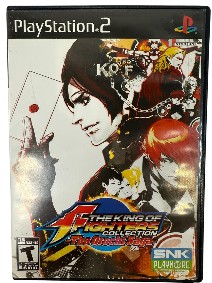 PlayStation 2 game case for 'The King of Fighters Collection' with character artwork and branding.