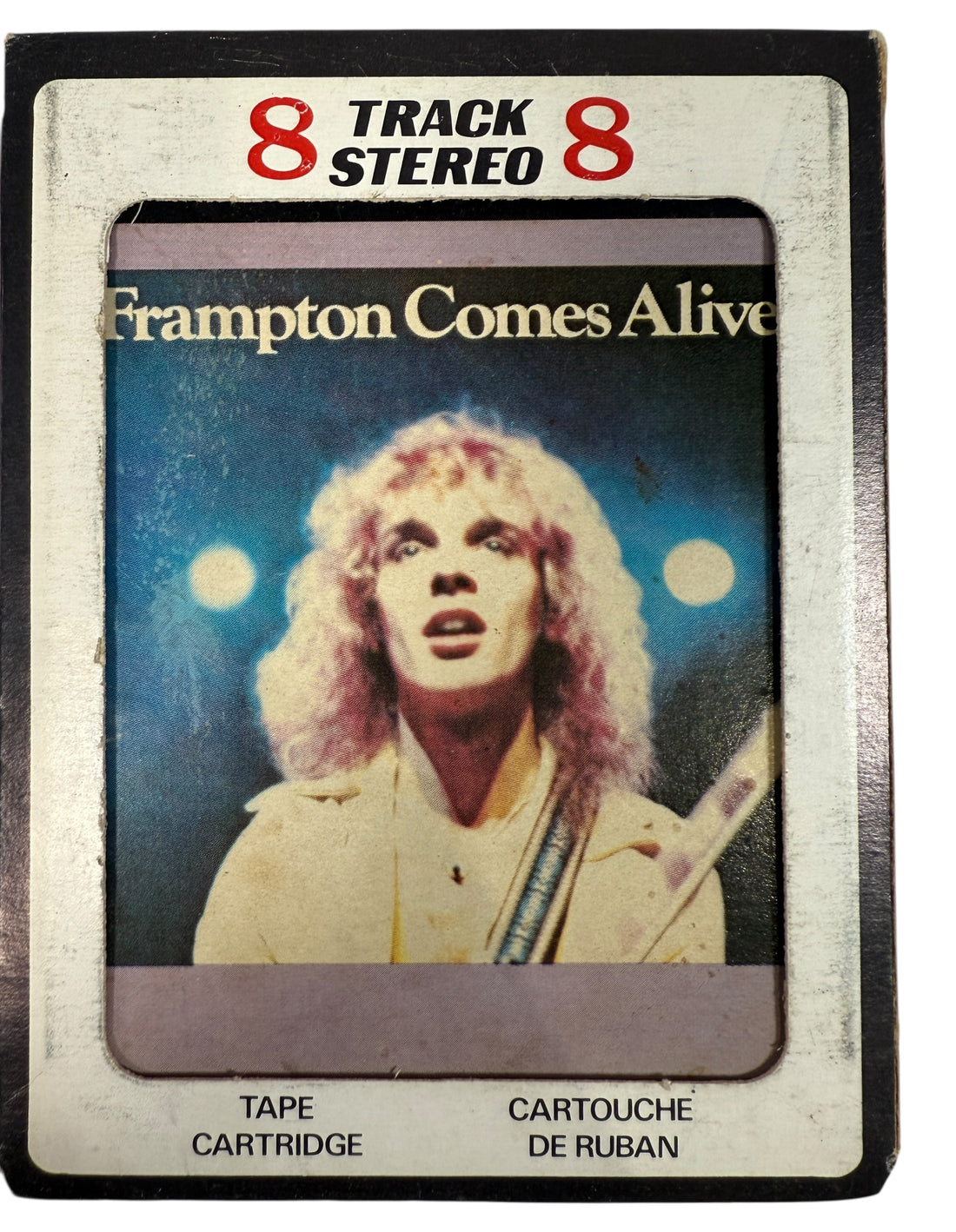 Vintage 1976 Peter Frampton Frampton Comes Alive 8-track tape A&M Records Canadian pressing with sleeve. Collectible classic rock format for enthusiasts.