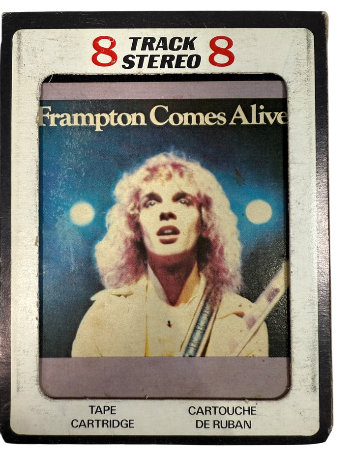Vintage 1976 Peter Frampton Frampton Comes Alive 8-track tape A&M Records Canadian pressing with sleeve. Collectible classic rock format for enthusiasts.