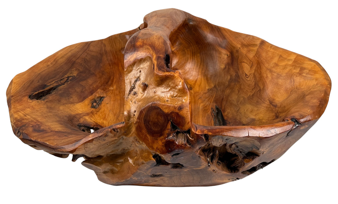 Oversized Olive Wood Root Bowl – Hand-Carved Decorative Centerpiece