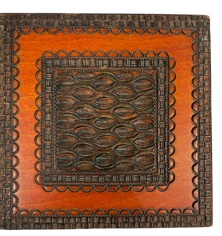 Vintage Carved Wooden Jewelry Box – Folk Art Style, 1960s–70s