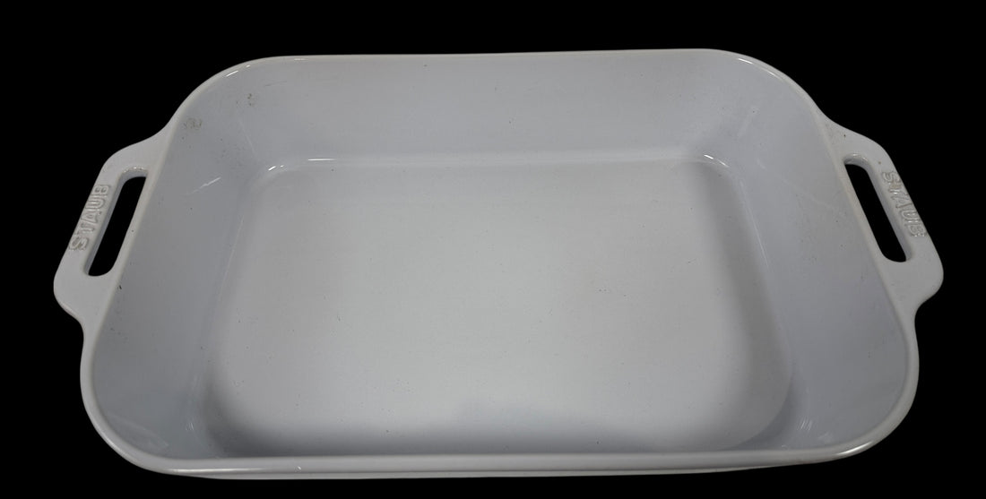 Plat rectangulaire en céramique Staub moderne – 9 x 13 po, blanc