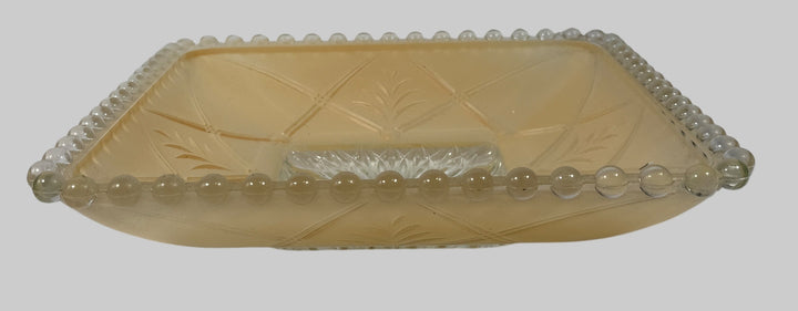 Mid-Century Frosted Glass Ceiling Shade – Beaded Edge