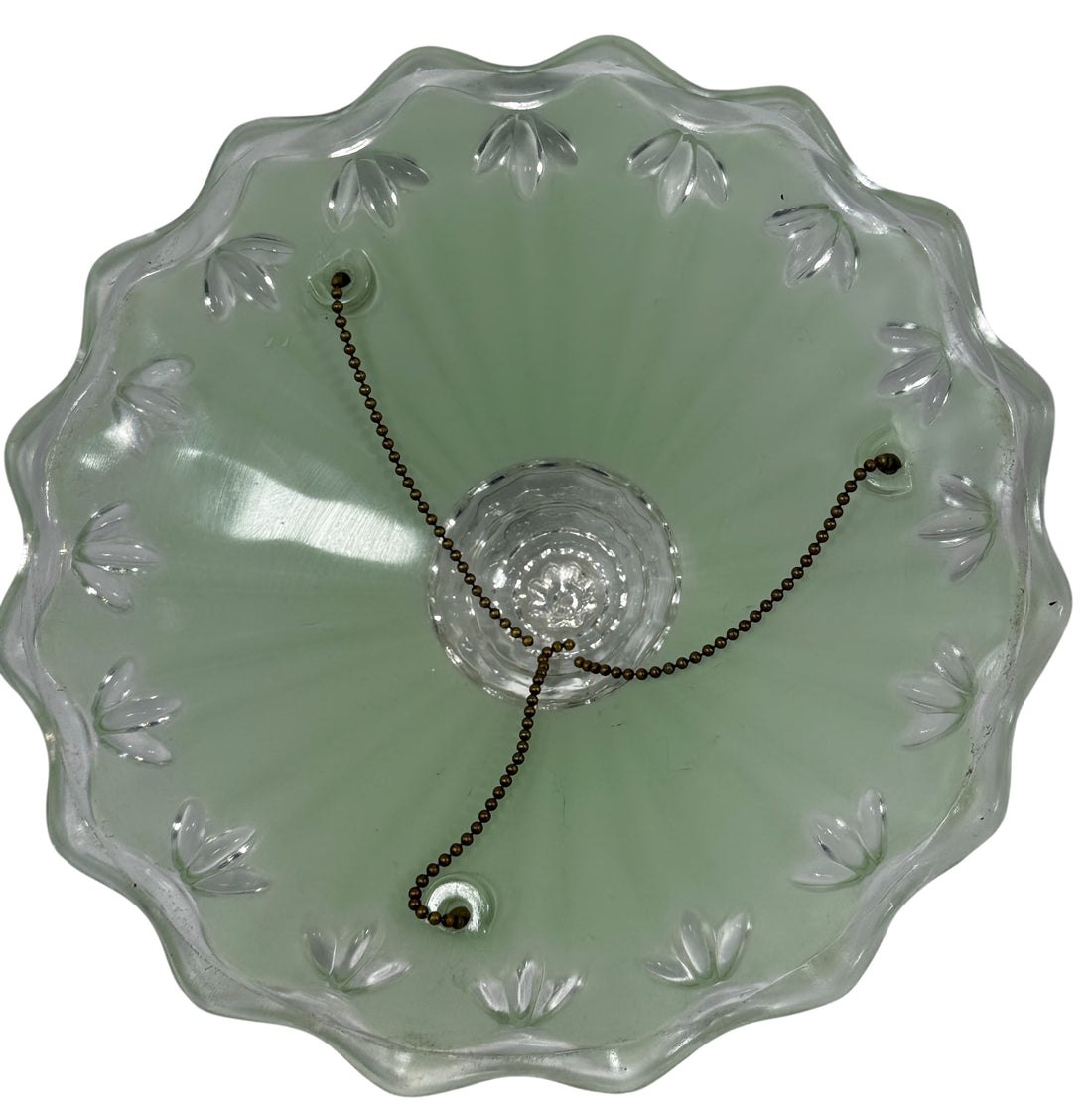 Mid-Century Frosted Glass Ceiling Light Shade – Scalloped Edge, Art Deco