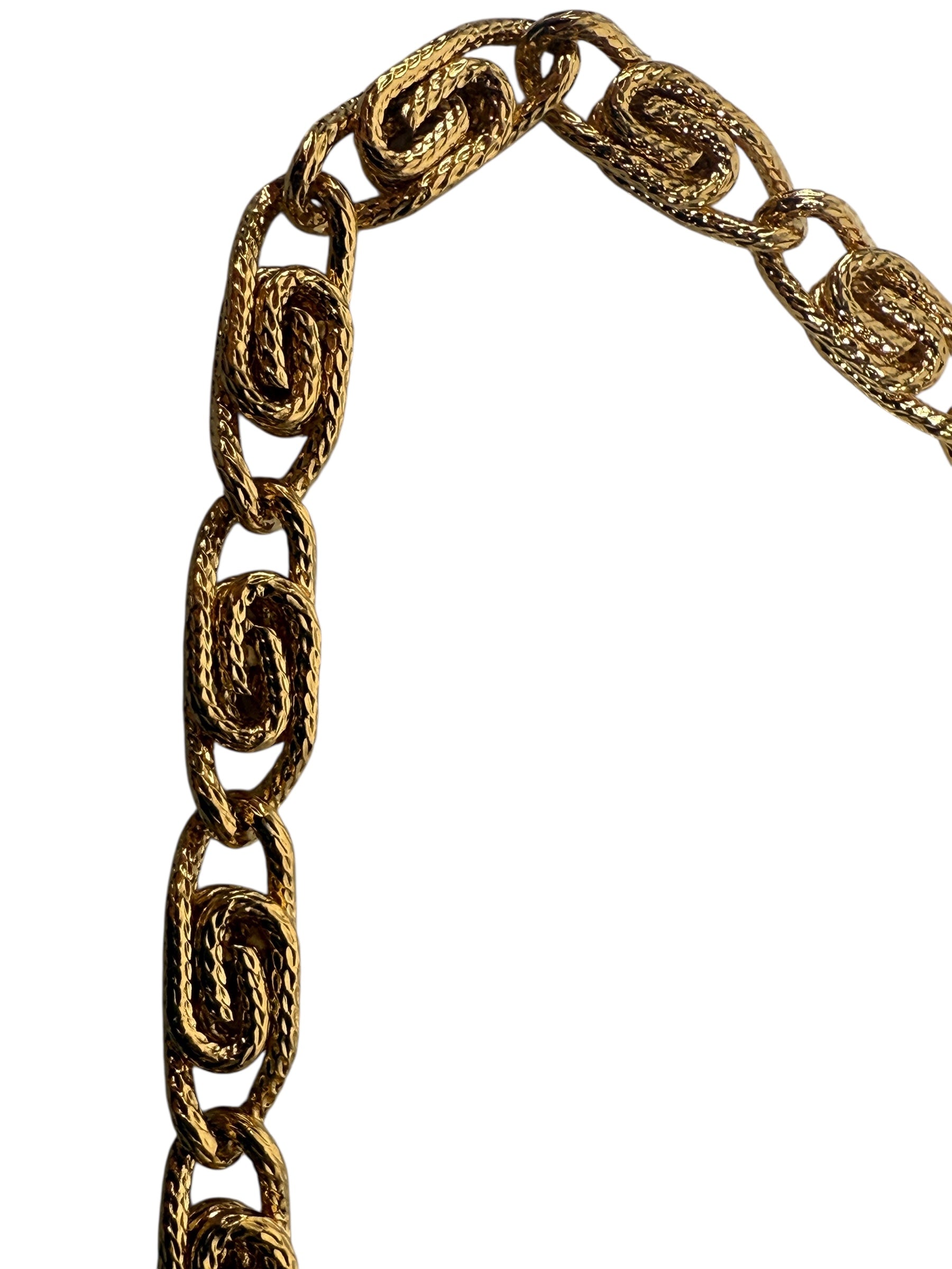 Bracelet Joël doré vintage – Maillons ovales texturés