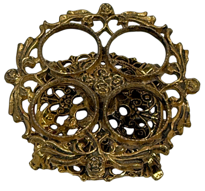 Vintage Melba Rose Lipstick Holder – Gold Plated Vanity Stand