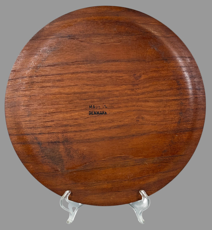 Mid-Century Danish Teak Round Serving Tray – Made in Denmark