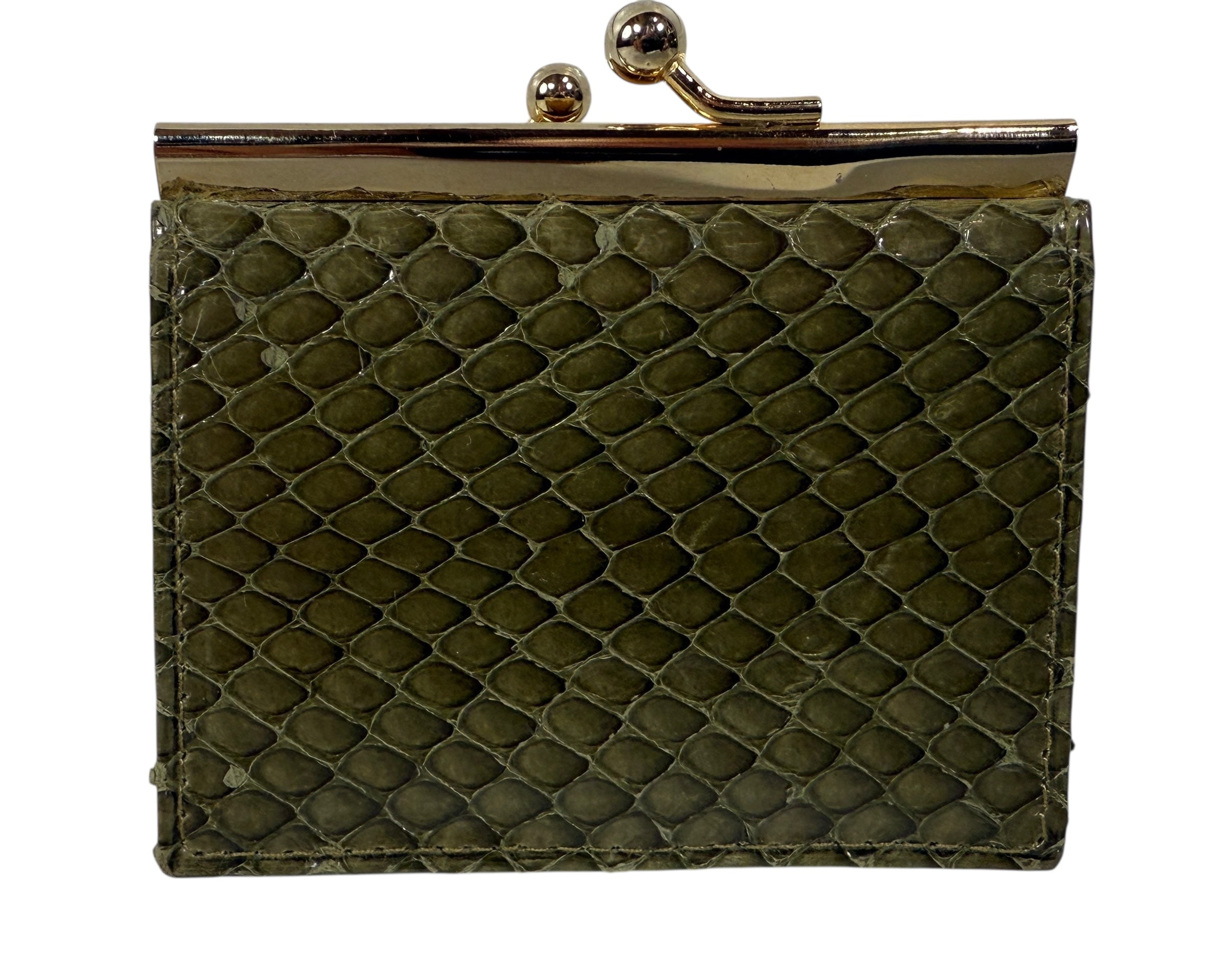Vintage Holt Renfrew Green Snakeskin Coin Purse & Wallet – Made in Spain