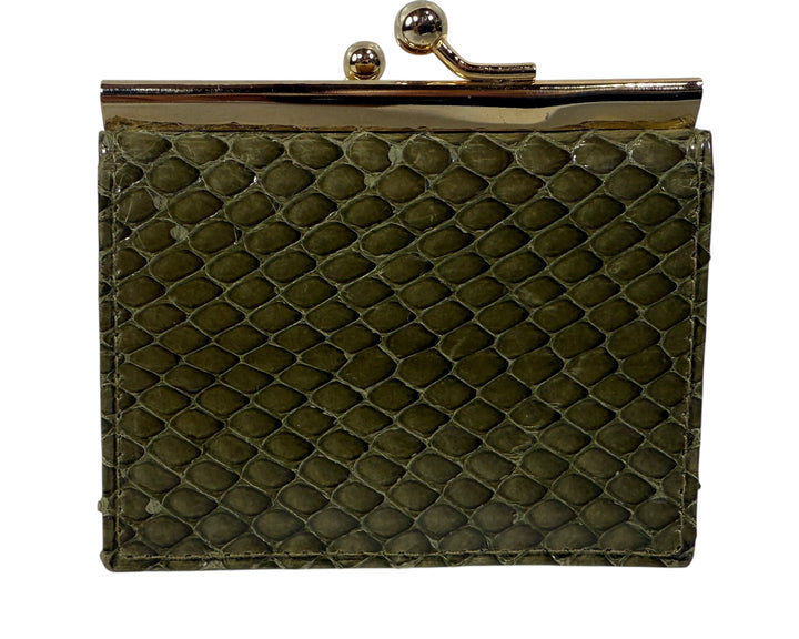 Vintage Holt Renfrew Green Snakeskin Coin Purse & Wallet – Made in Spain