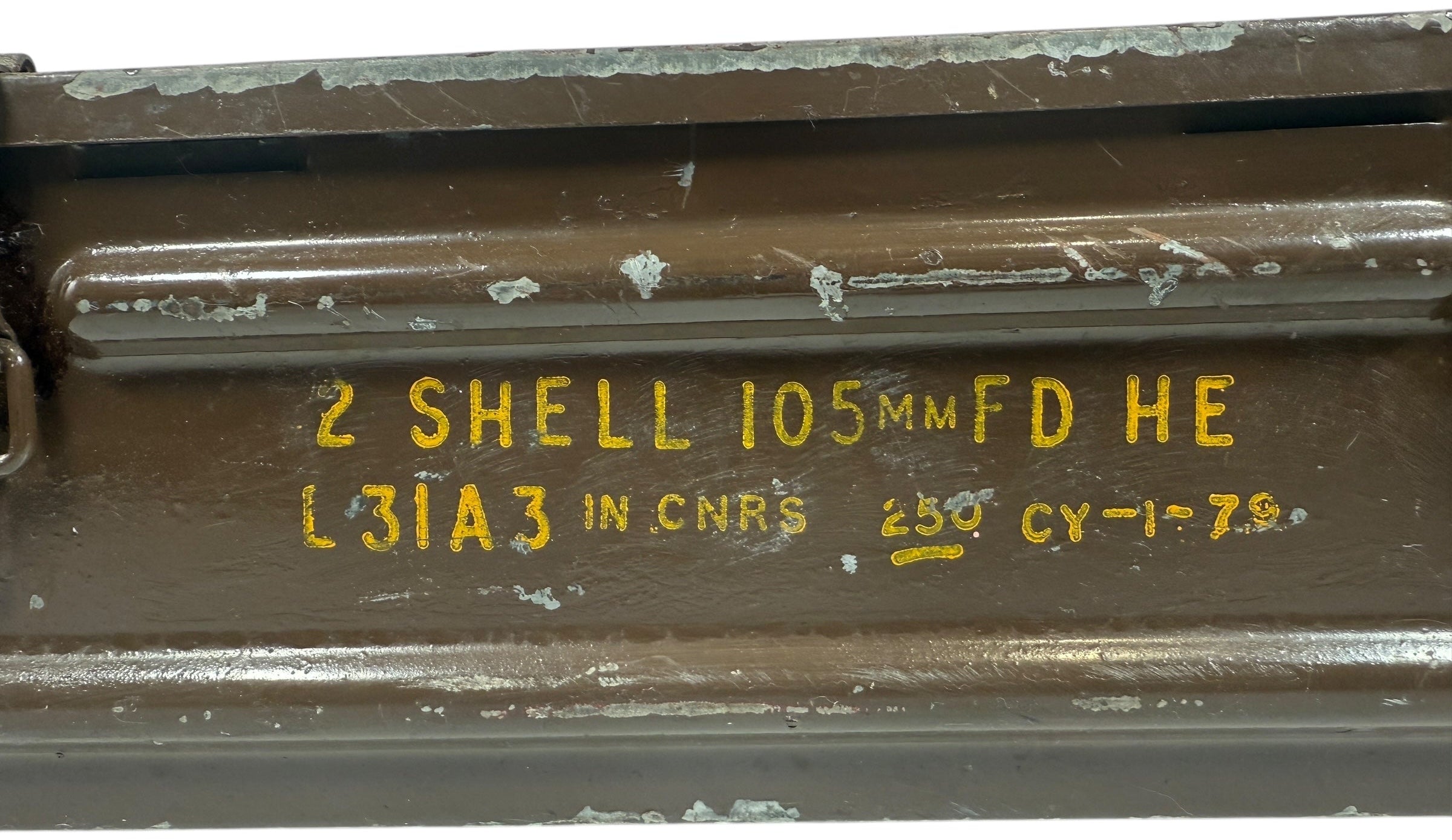 Vintage British Military Ammo Box – 105mm L31A3 Shell Case – 1970s