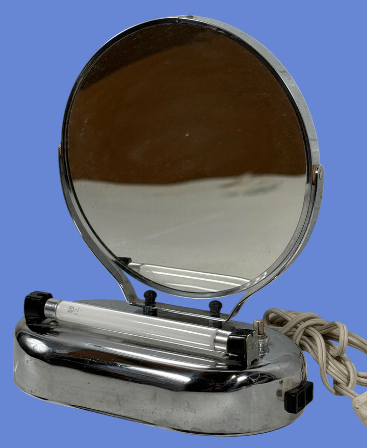 Vintage Beck Electric MFG Co. Ltd. Lighted Makeup Mirror – Chrome Vanity Lamp, AS-IS-
