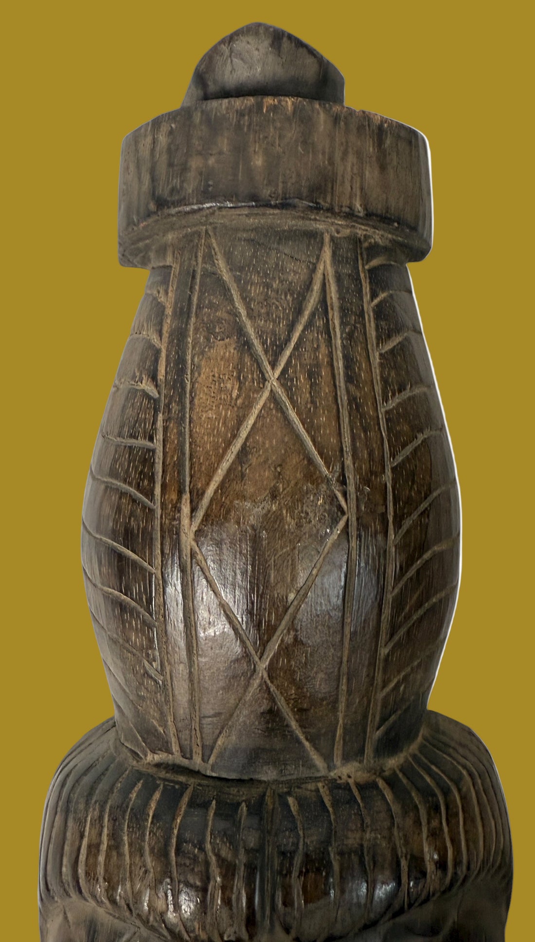 Hand-Carved African Wooden Mask – 21” Tall Vintage Tribal Wall Art