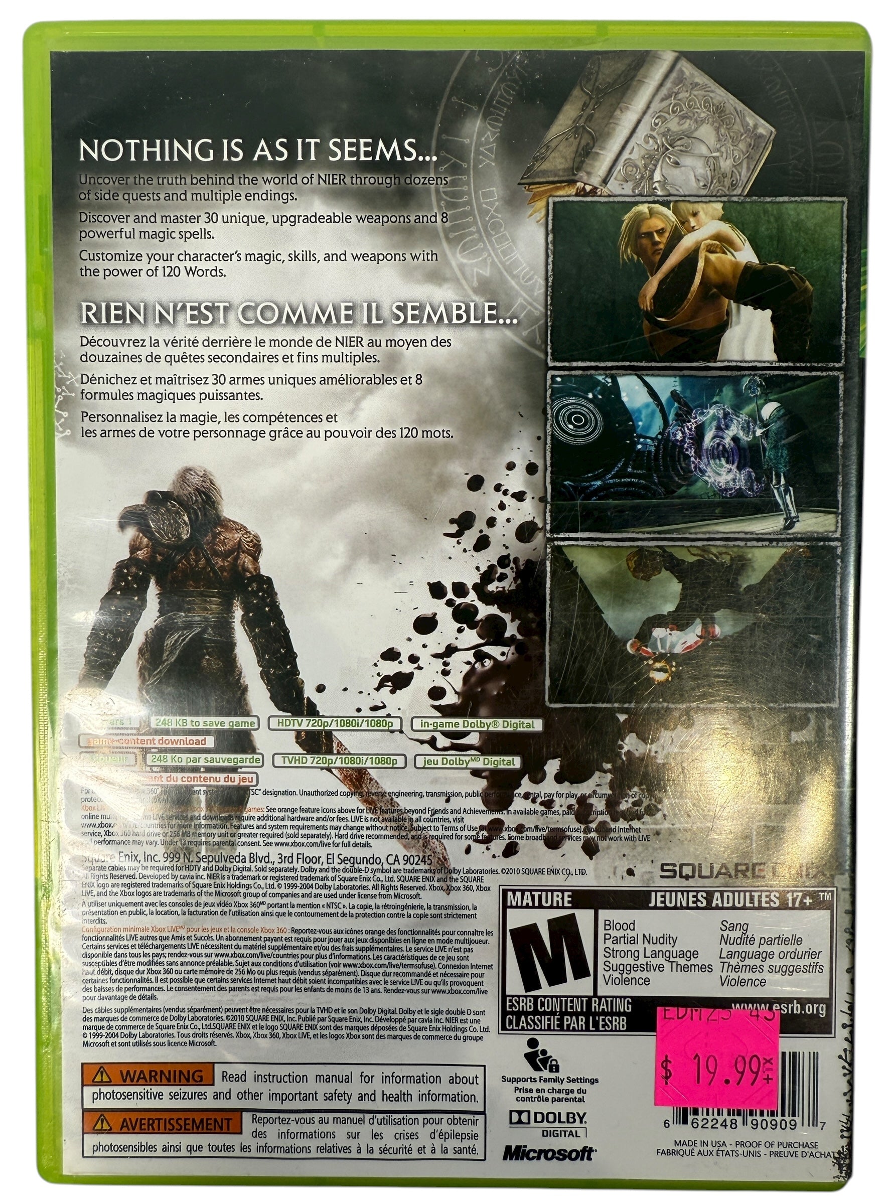 Nier Xbox 360 Microsoft 2010 Complete, NTSC