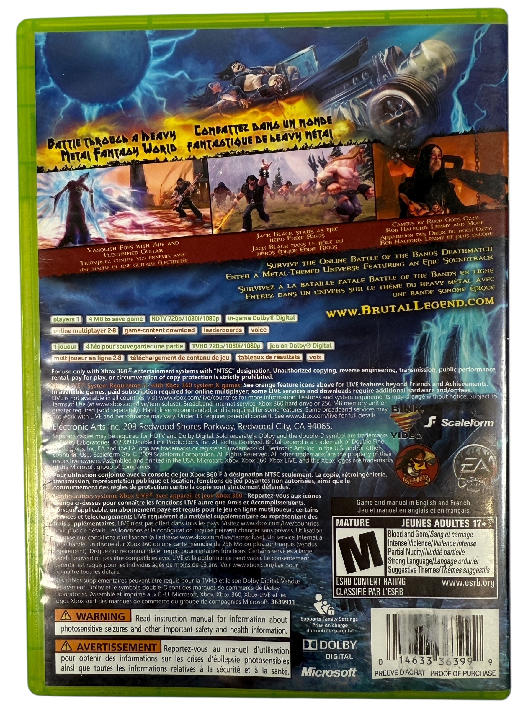 Brütal Legend Xbox 360 – Édition NTSC complète, version bilingue