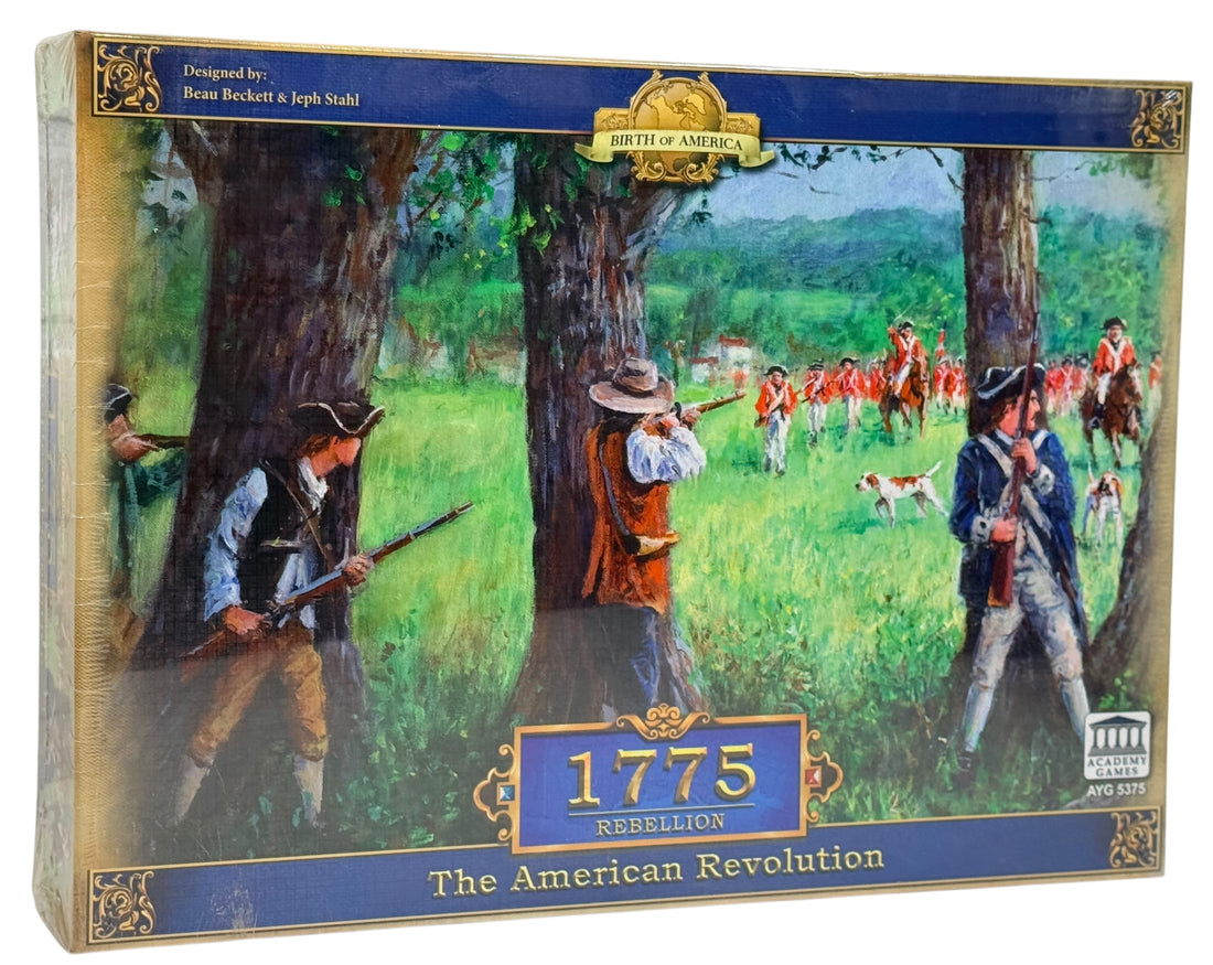 Sealed 1775 Rebellion strategy board game. Revolutionary War area control wargame by Academy Games. 2–4 players. Educational and collectible title.