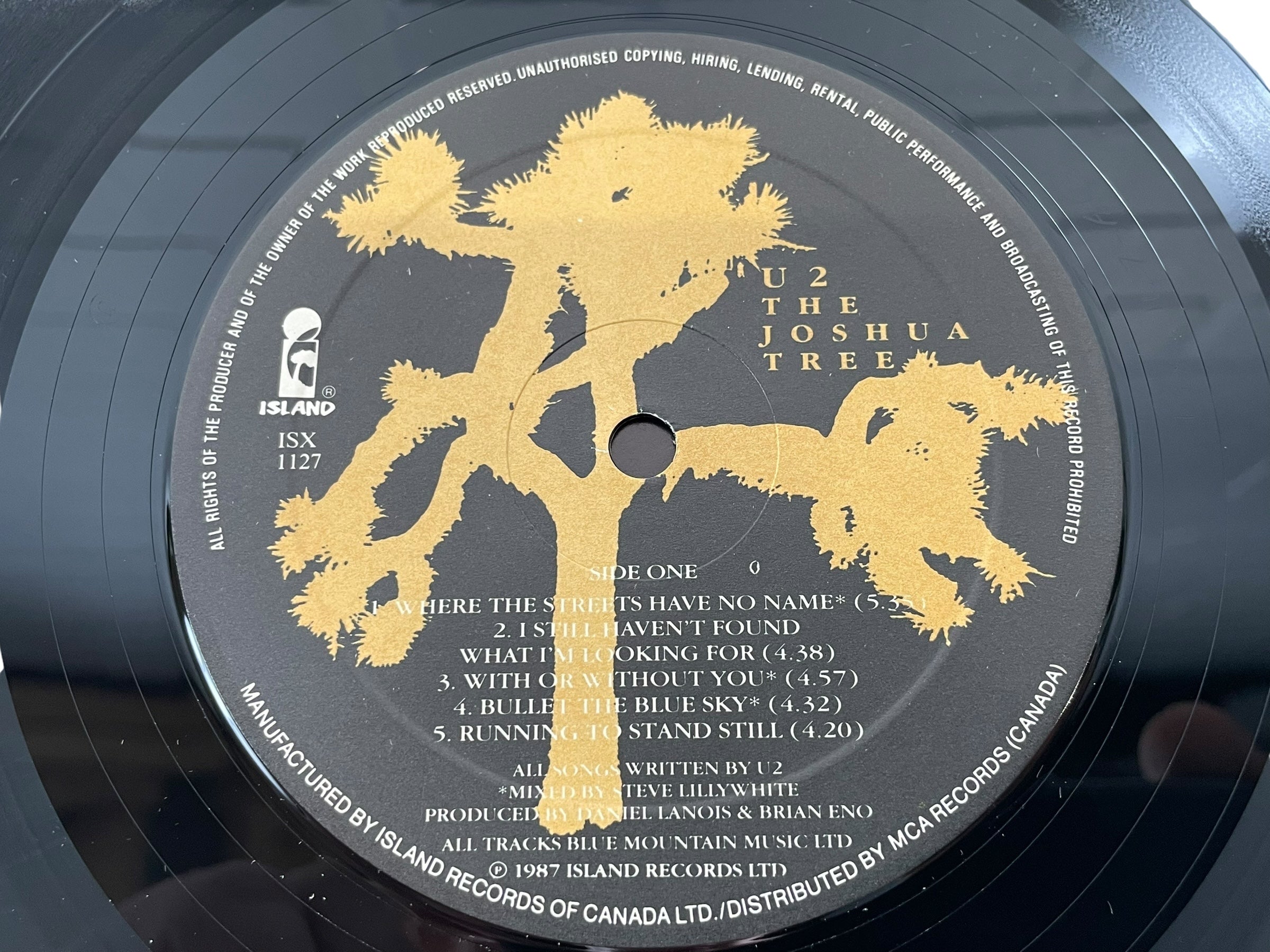 U2 – The Joshua Tree (1987, premier pressage canadien, ISX 1127) Pochette : NM, Album M