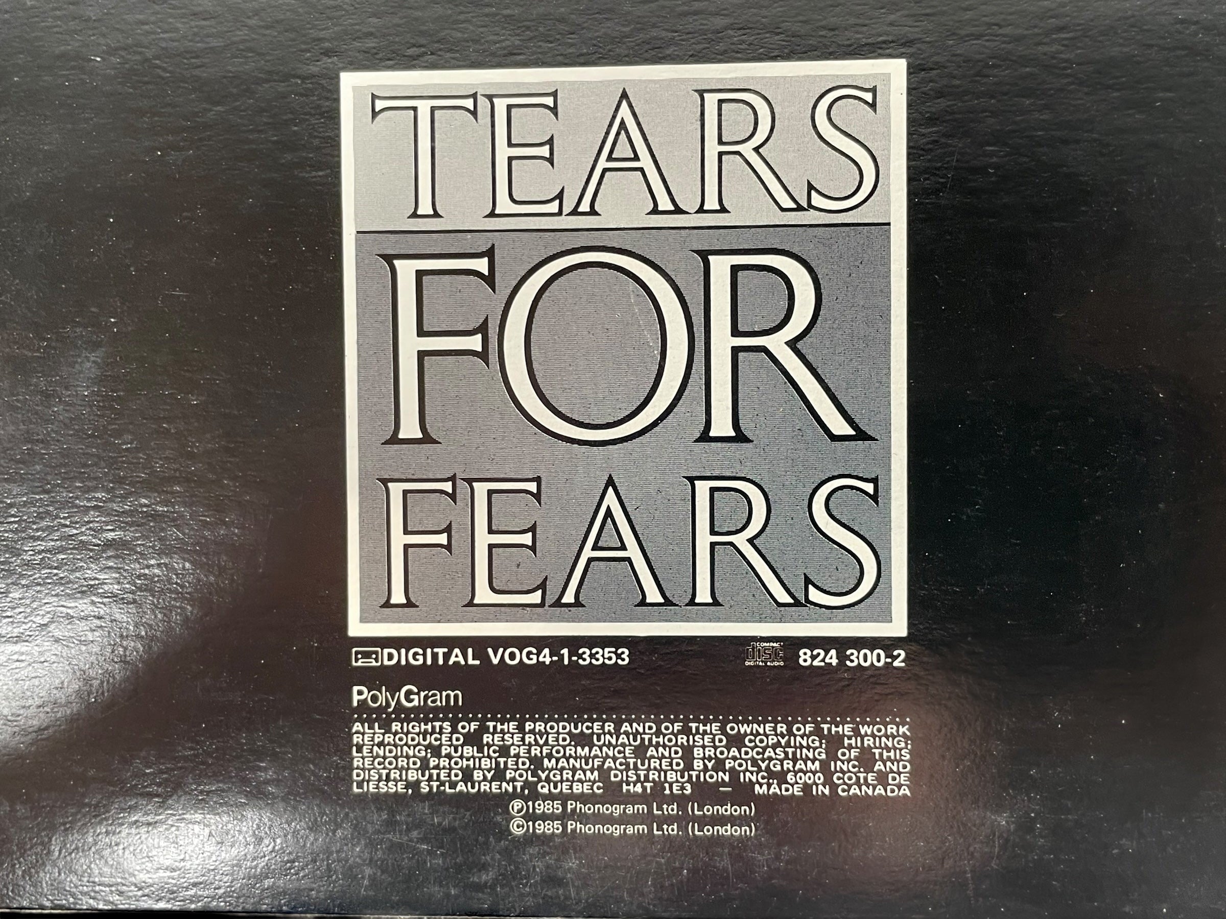 Tears for Fears – Songs from the Big Chair (LP 1985, Canada) Pochette : NM - Album NM