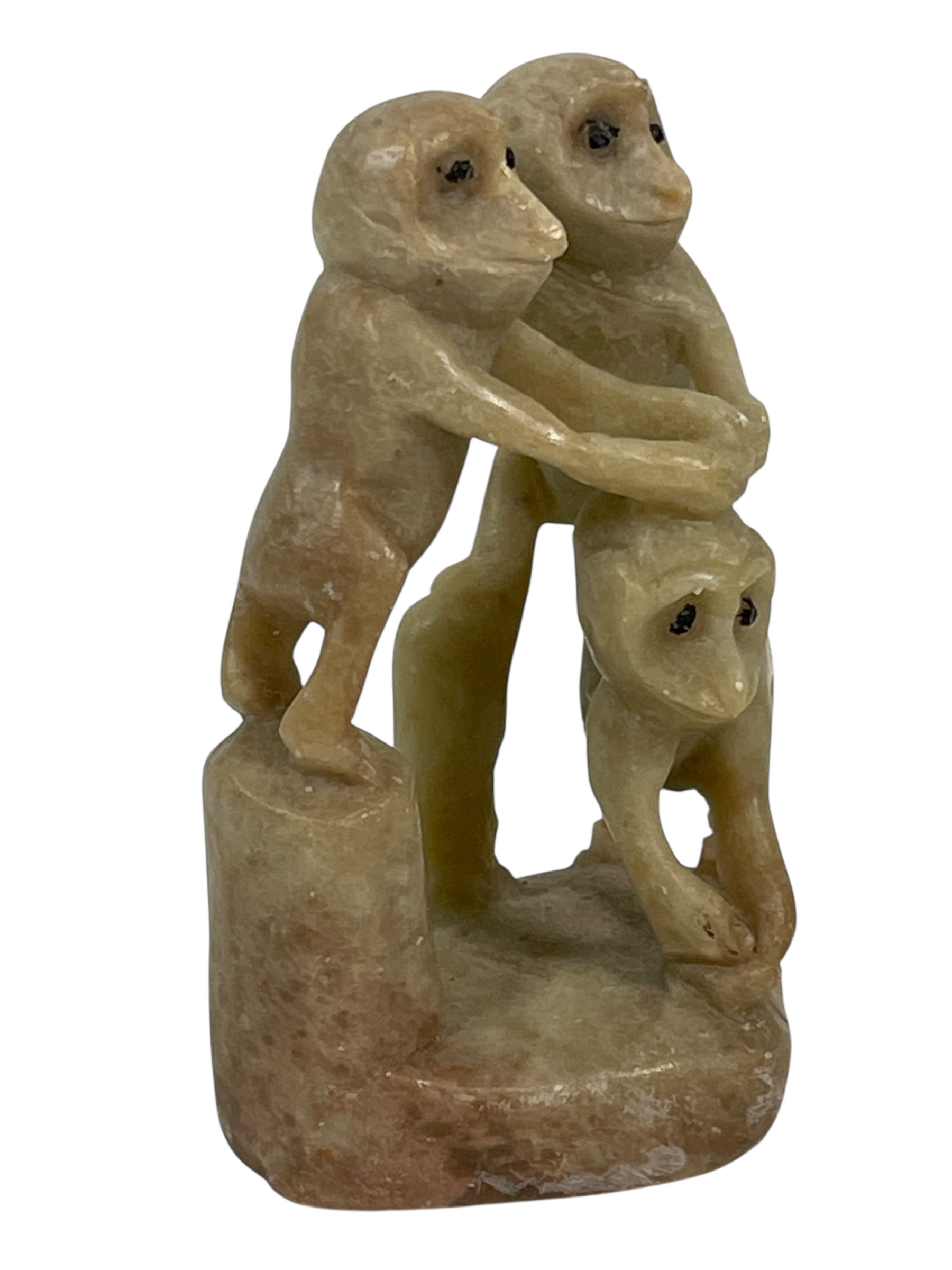Hand-Carved Stone Monkey Figurine – 2.5" Tall