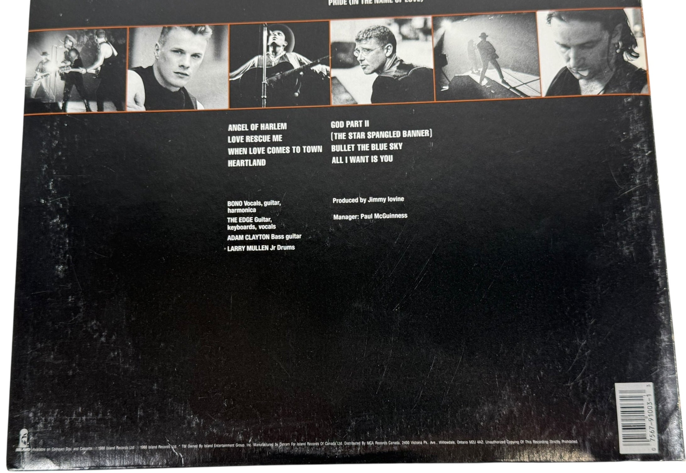 U2 – Rattle and Hum 2xLP (1988) – Island Records (ISL2-1204), Canadian Pressing