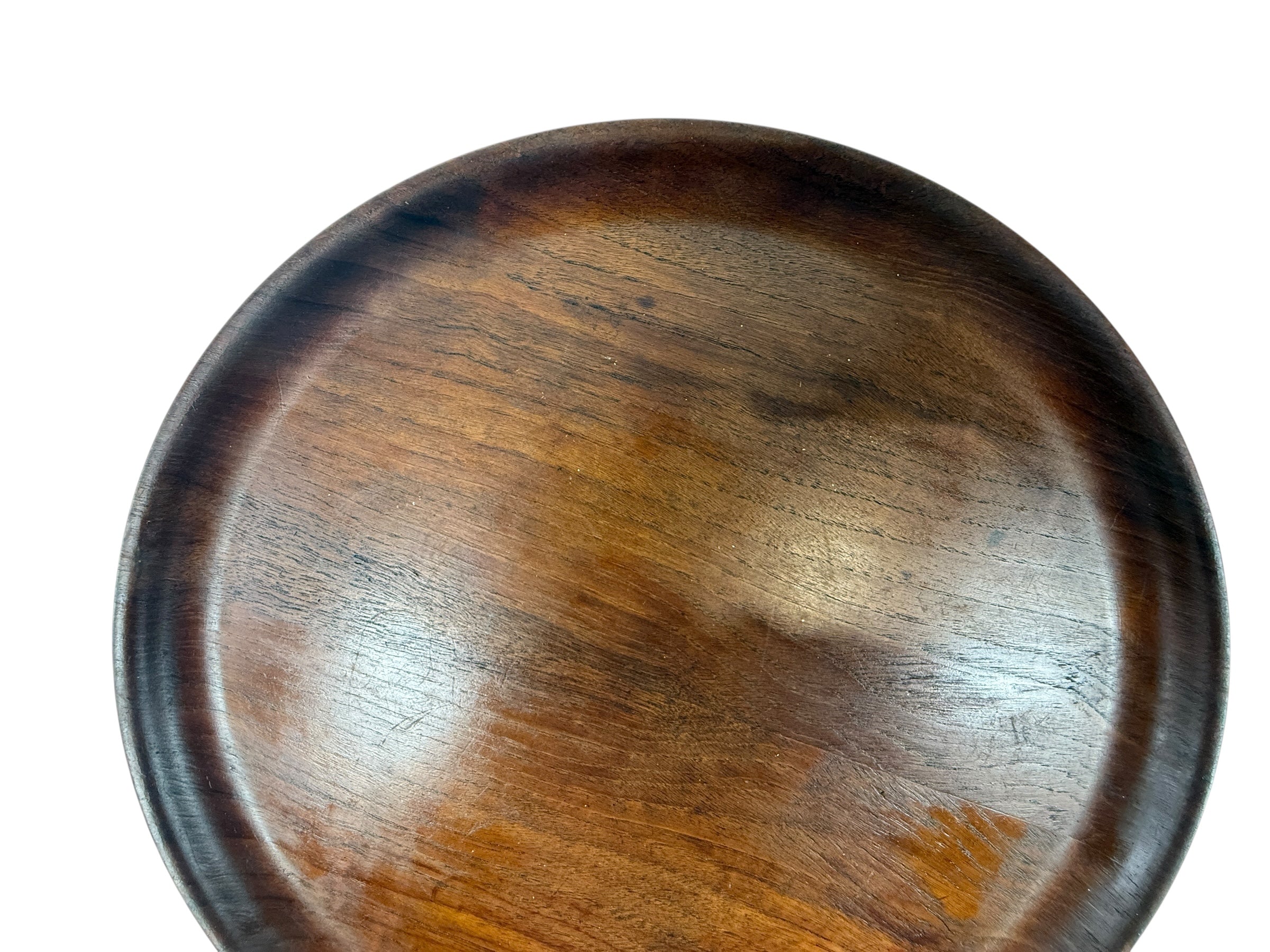 Assiette en teck Silva Sweden du milieu du siècle – Modèle A66, diamètre 18 po.