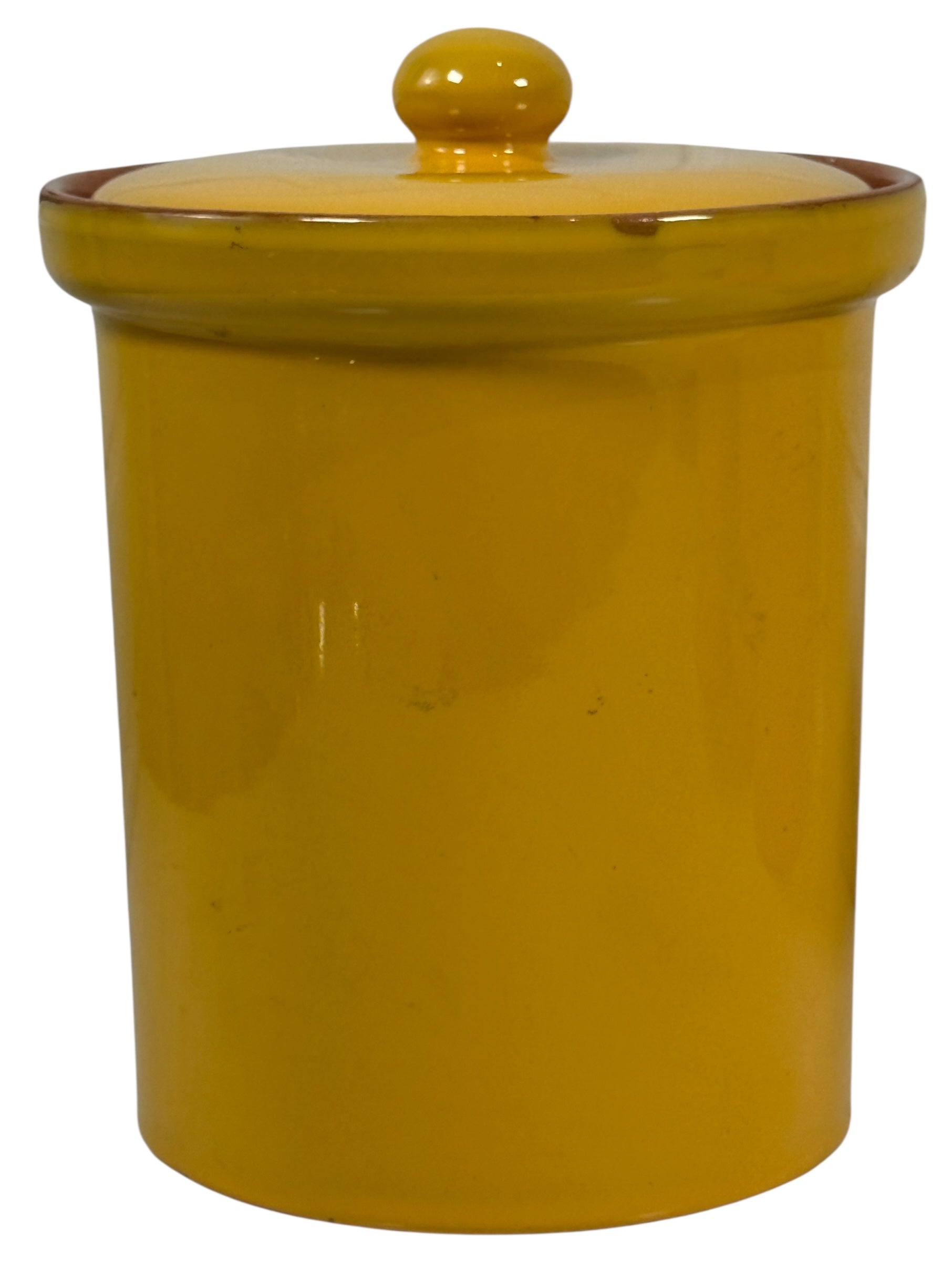 Vintage Italian Ceramic Canister Set of 4 – Mustard Yellow – Mid-Century Kitchen Storage