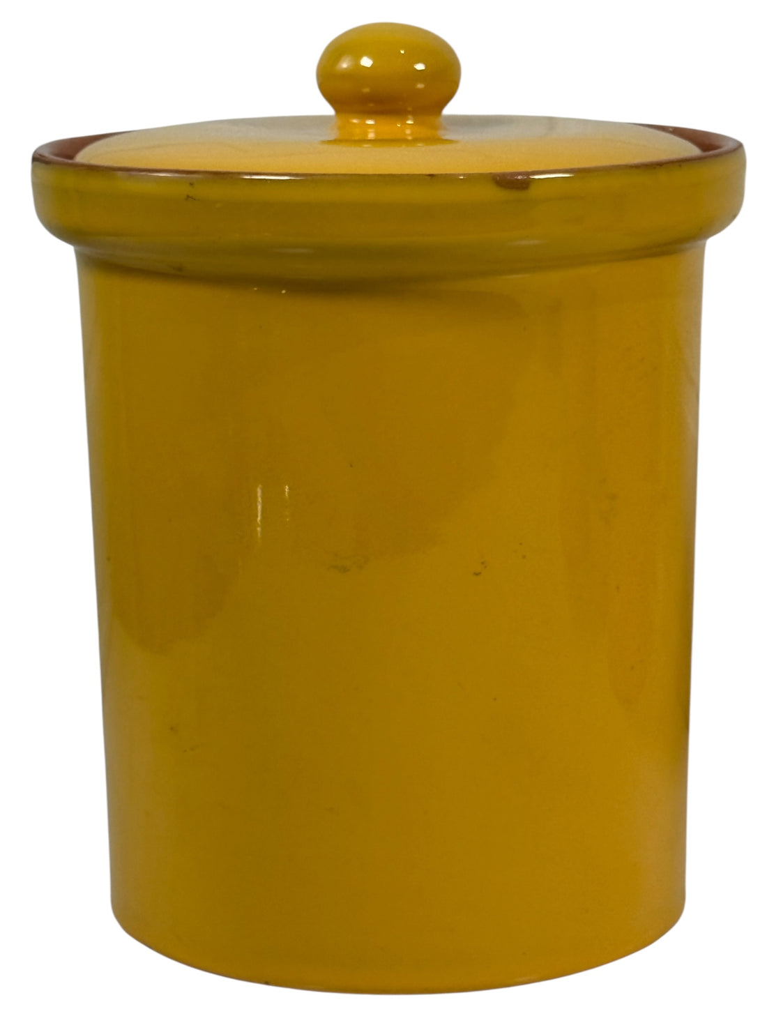 Vintage Italian Ceramic Canister Set of 4 – Mustard Yellow – Mid-Century Kitchen Storage
