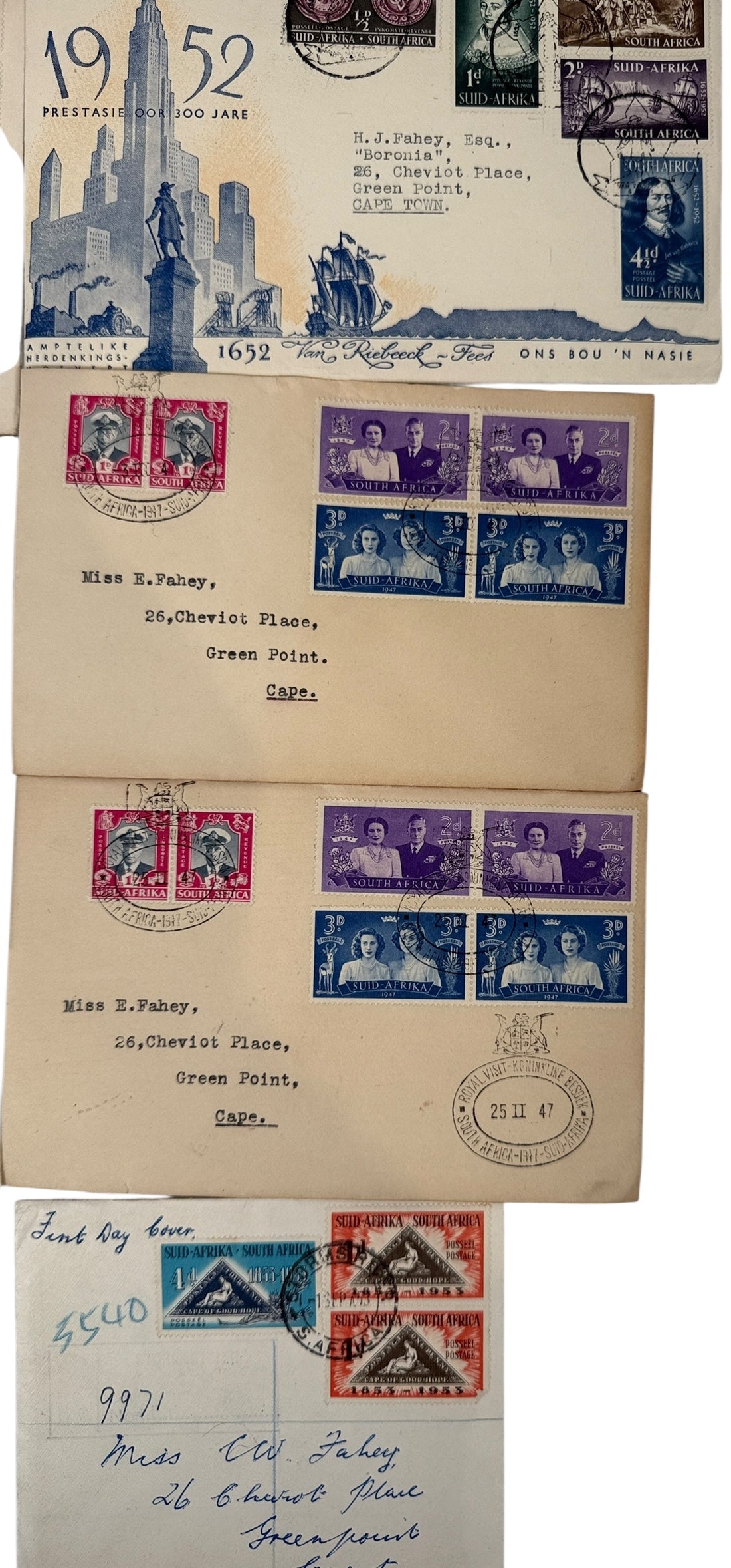 South Africa First Day Covers Lot – 1947–1955 Historical Set
