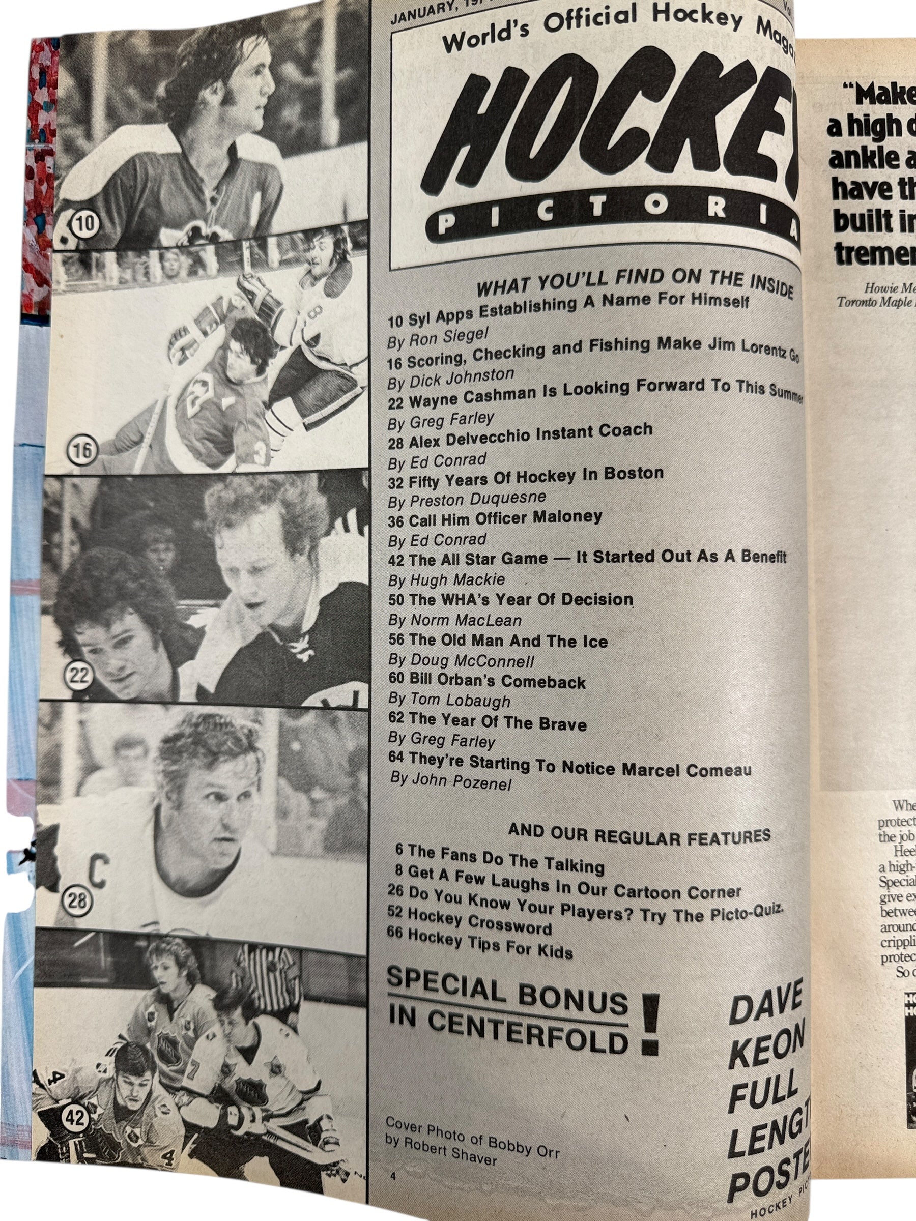Vintage 1974 Hockey Pictorial – Bobby Orr Cover (No Poster)