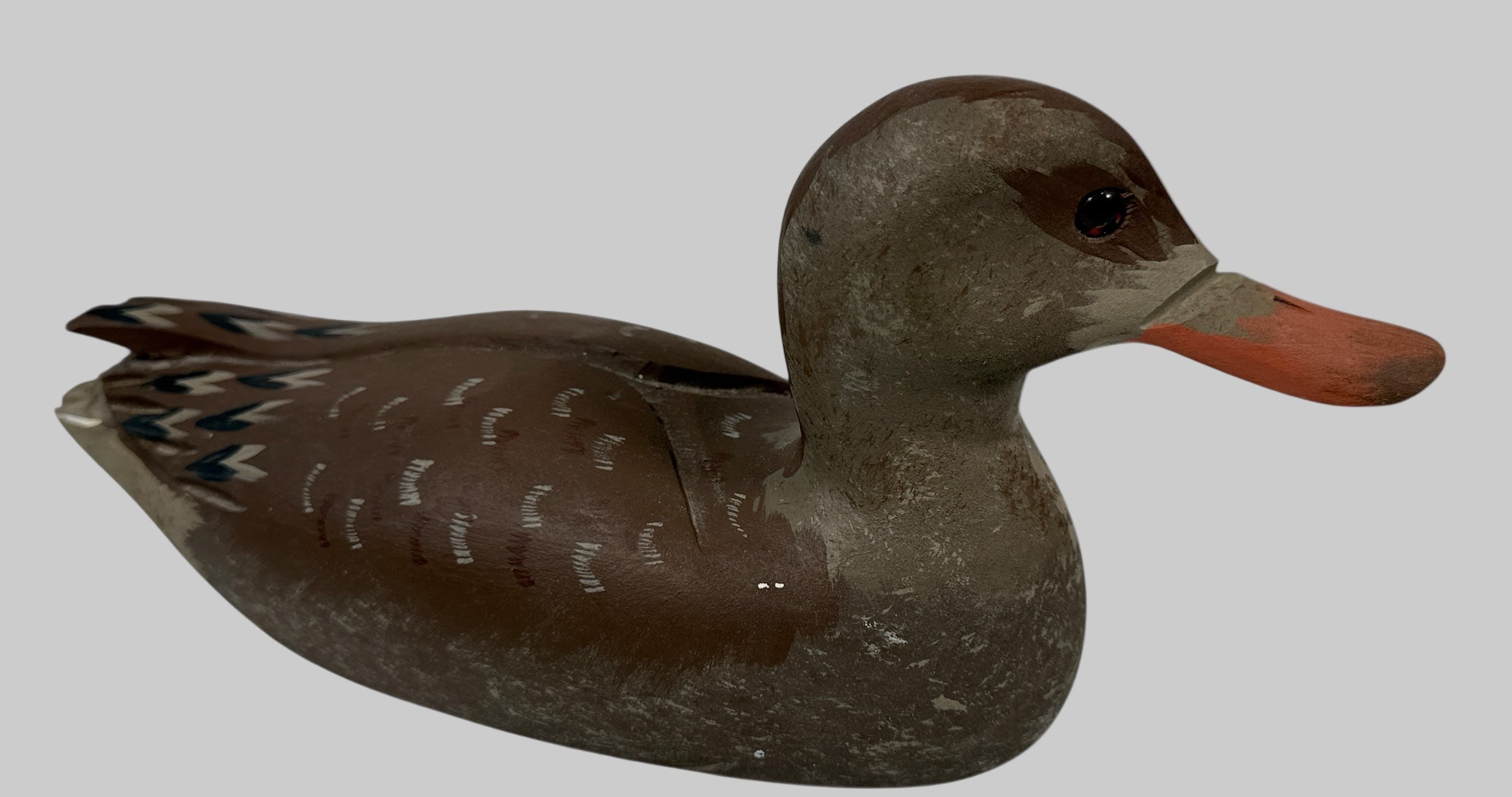 Vintage 12″ Wooden Duck Decoy – Signed Sculpture Tremblay Canada Folk Art