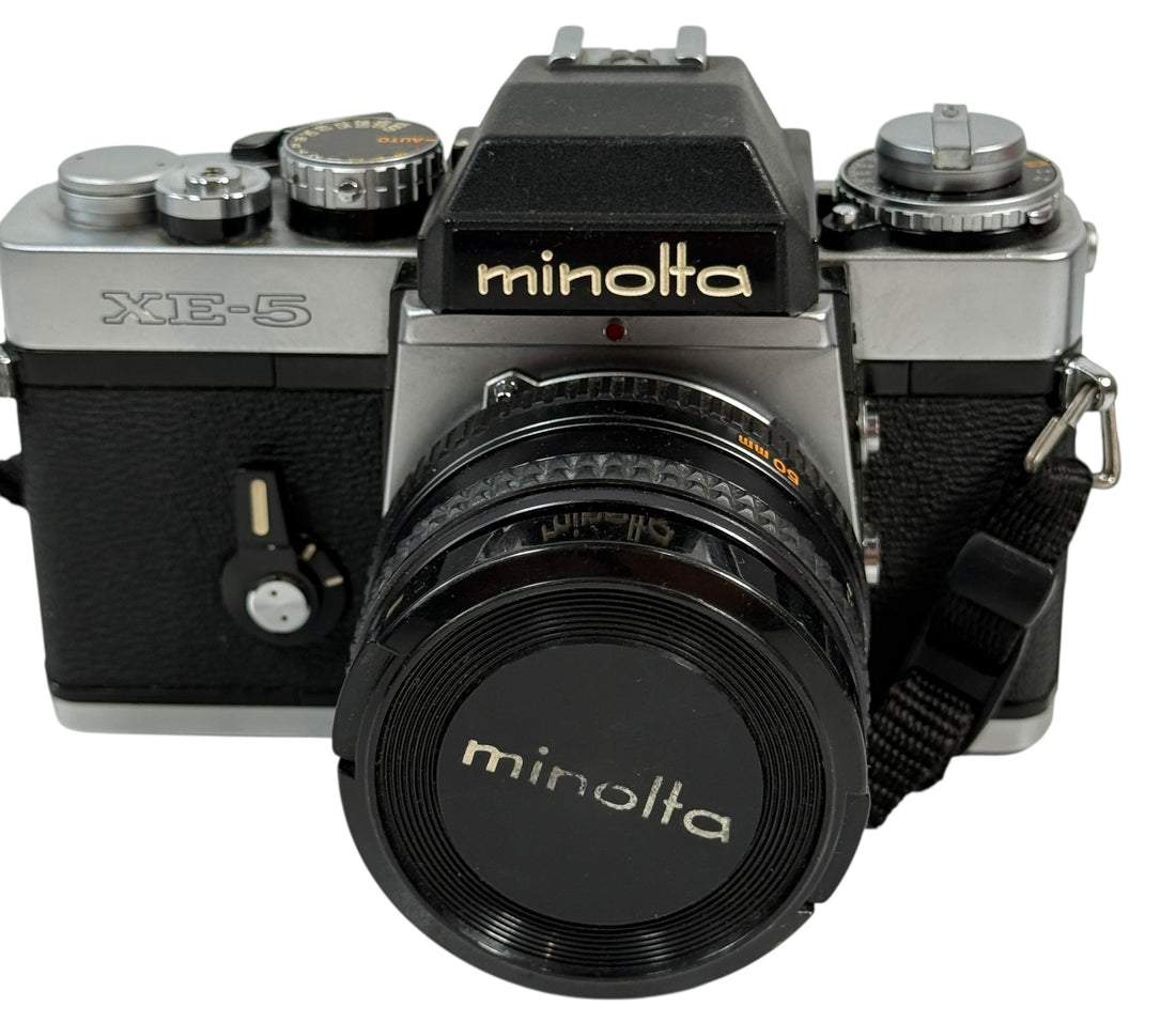 Minolta XE-5 35mm SLR Film Camera with Promaster 50mm f/1.7 Lens – AS-IS