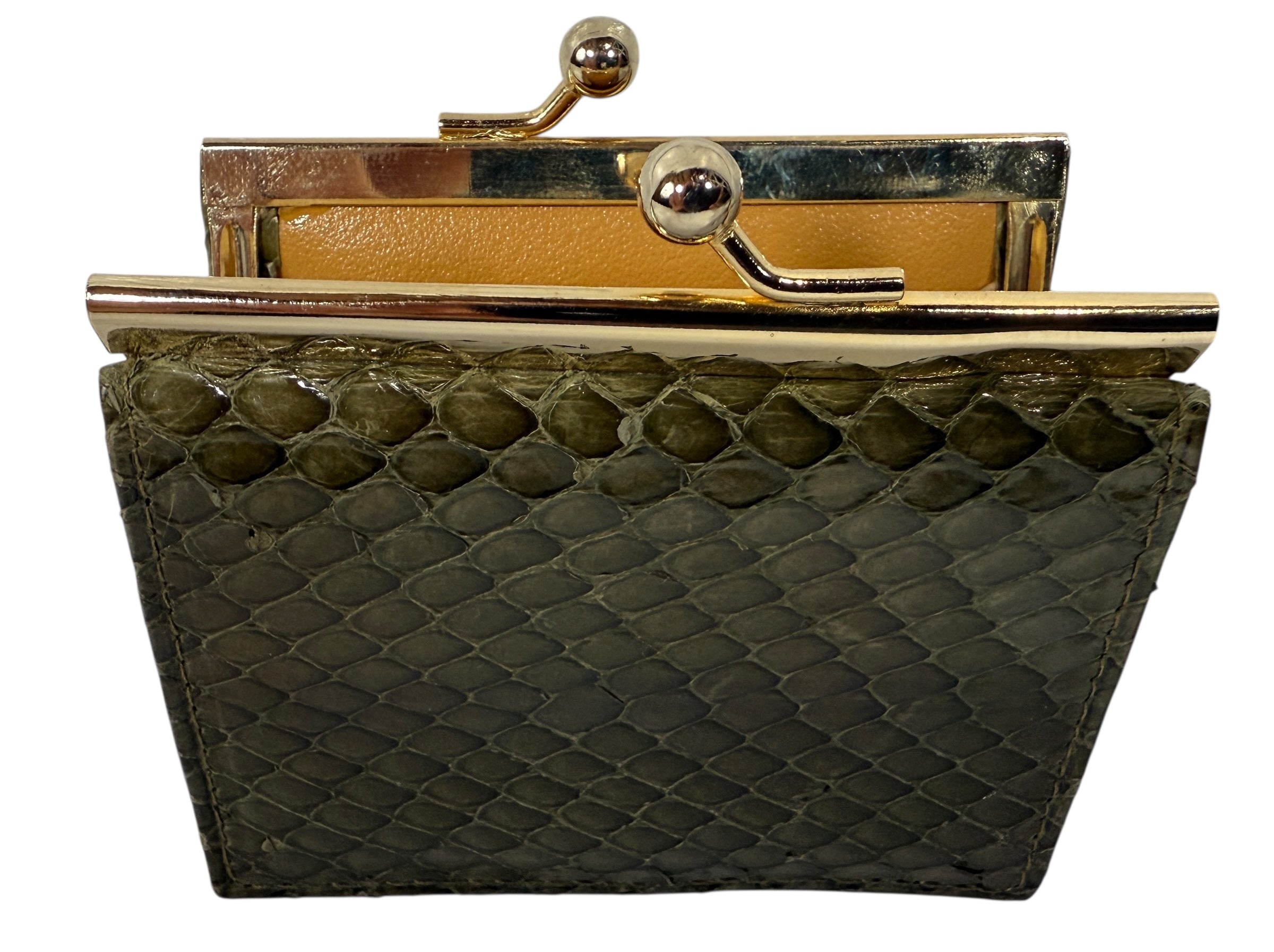 Vintage Holt Renfrew Green Snakeskin Coin Purse & Wallet – Made in