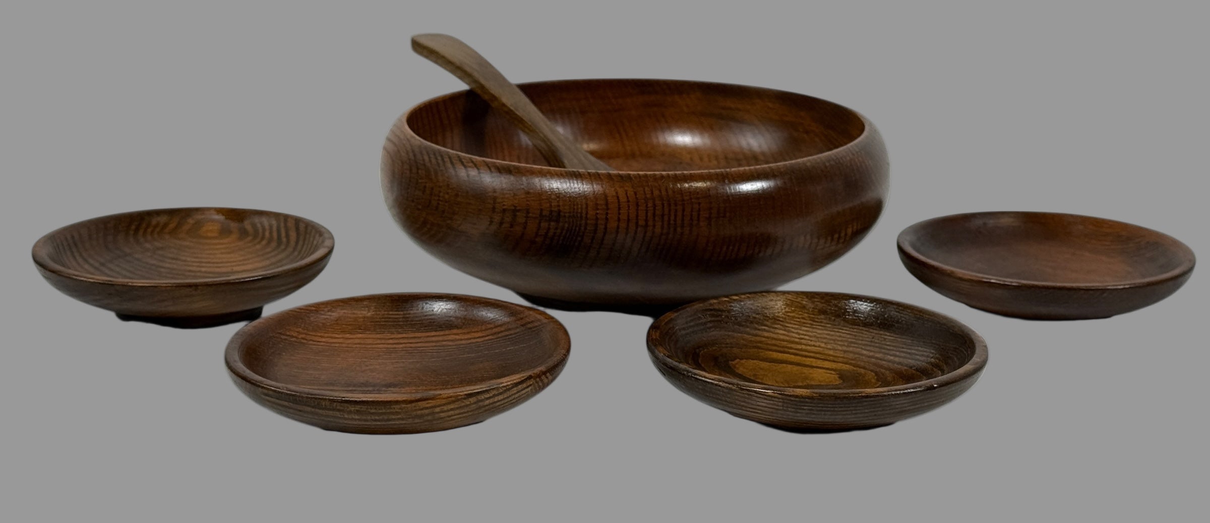 Vintage Wooden Peanut Serving Set – Made in Taiwan (Republic of China) – 1970s MCM Bar Snack Server