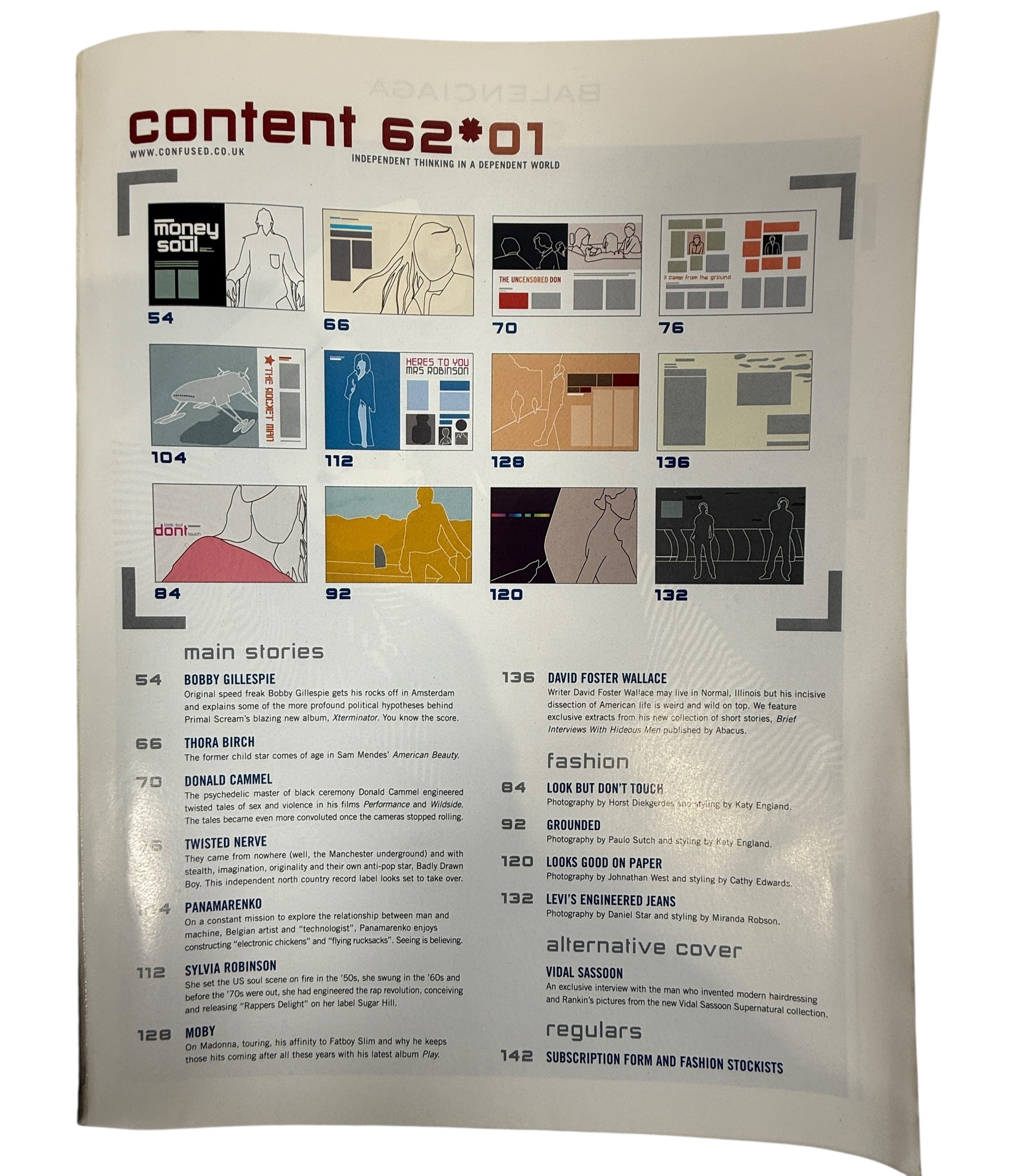 Dazed & Confused | Feb 2000 | Vidal Sassoon & Bobby Gillespie | “Style Icons”, #62