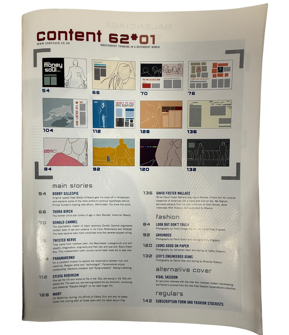 Dazed & Confused | Feb 2000 | Vidal Sassoon & Bobby Gillespie | “Style Icons”, #62