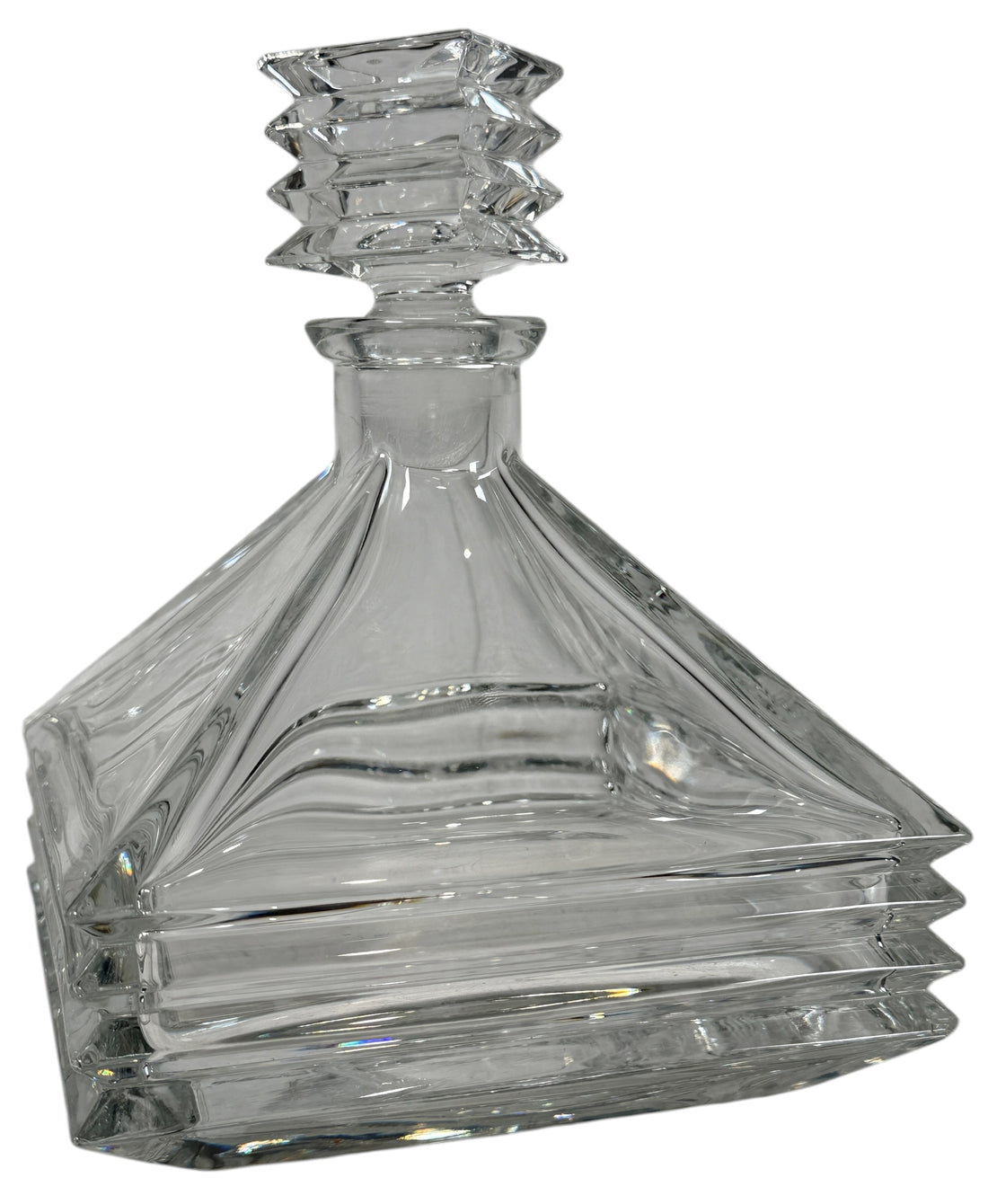 Mikasa Crystal Decanter – Square Pyramid Design with Stopper – Heavy Lead Crystal