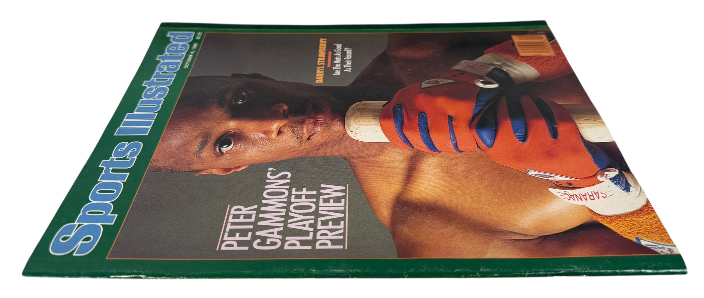 1986 Sports Illustrated issue featuring Darryl Strawberry and the Mets playoff preview. Clean no-label copy from the 1986 World Series season. Collectible sports magazine.