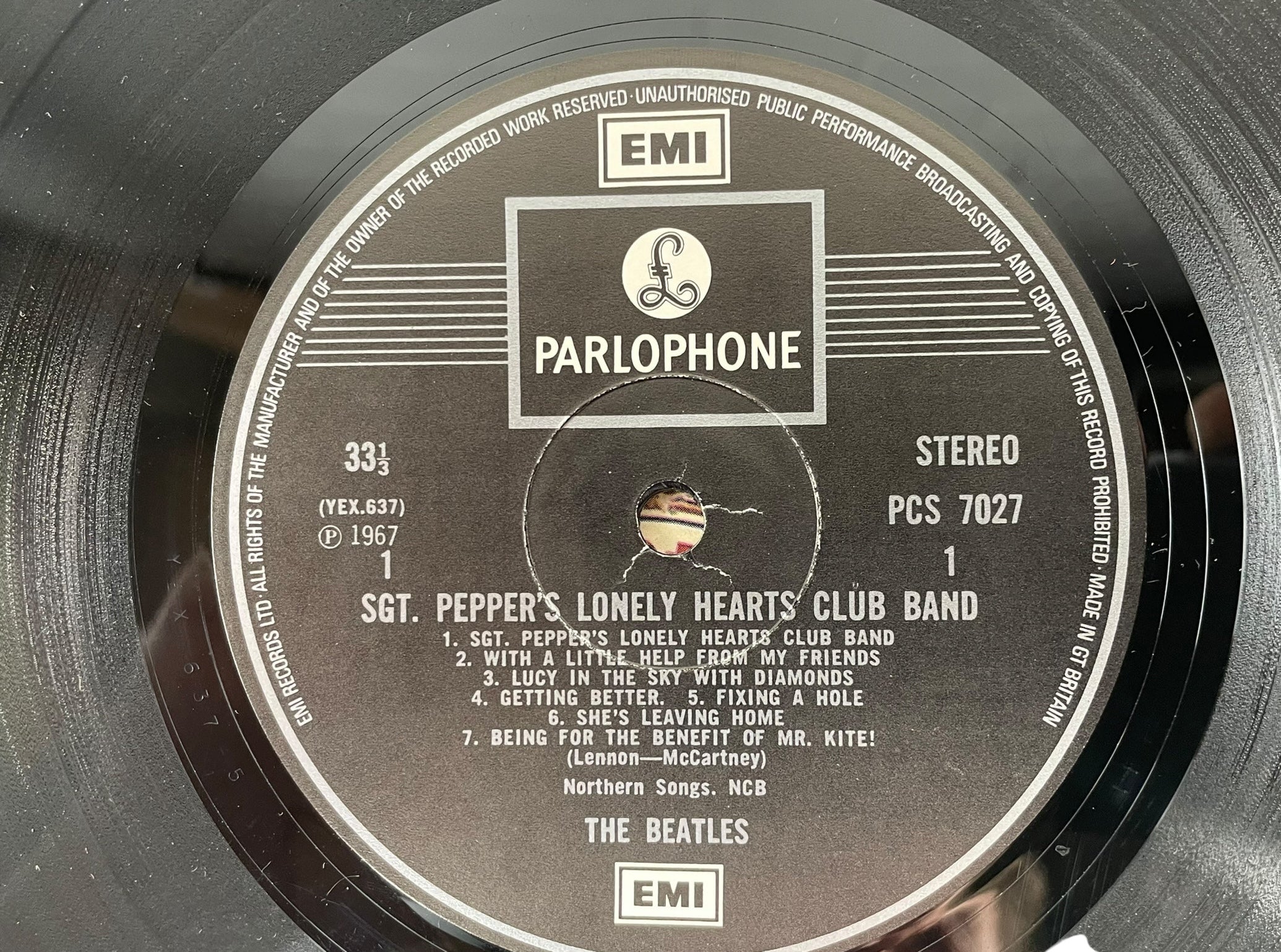 Beatles Sgt. Pepper – UK PCS 7027 Stereo 1967 (Worn Cover - F- ) Album VG