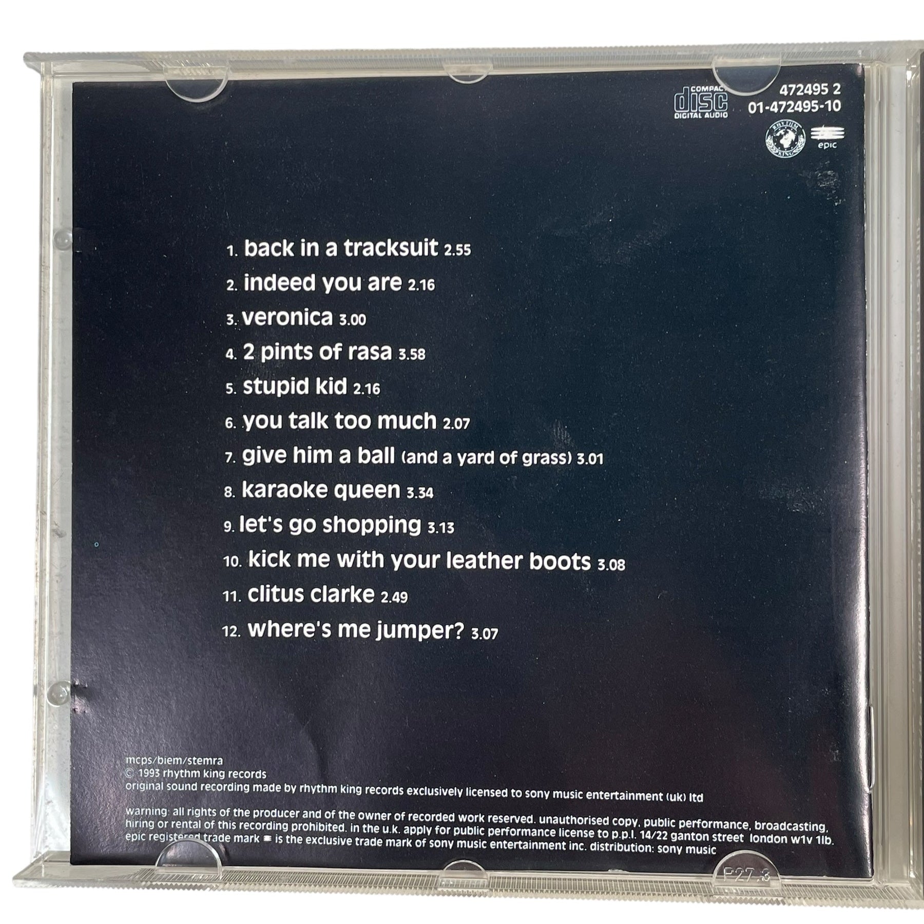 Sultans of Ping FC – Sexe occasionnel au cinéma (CD 1993, Epic 472495 2)