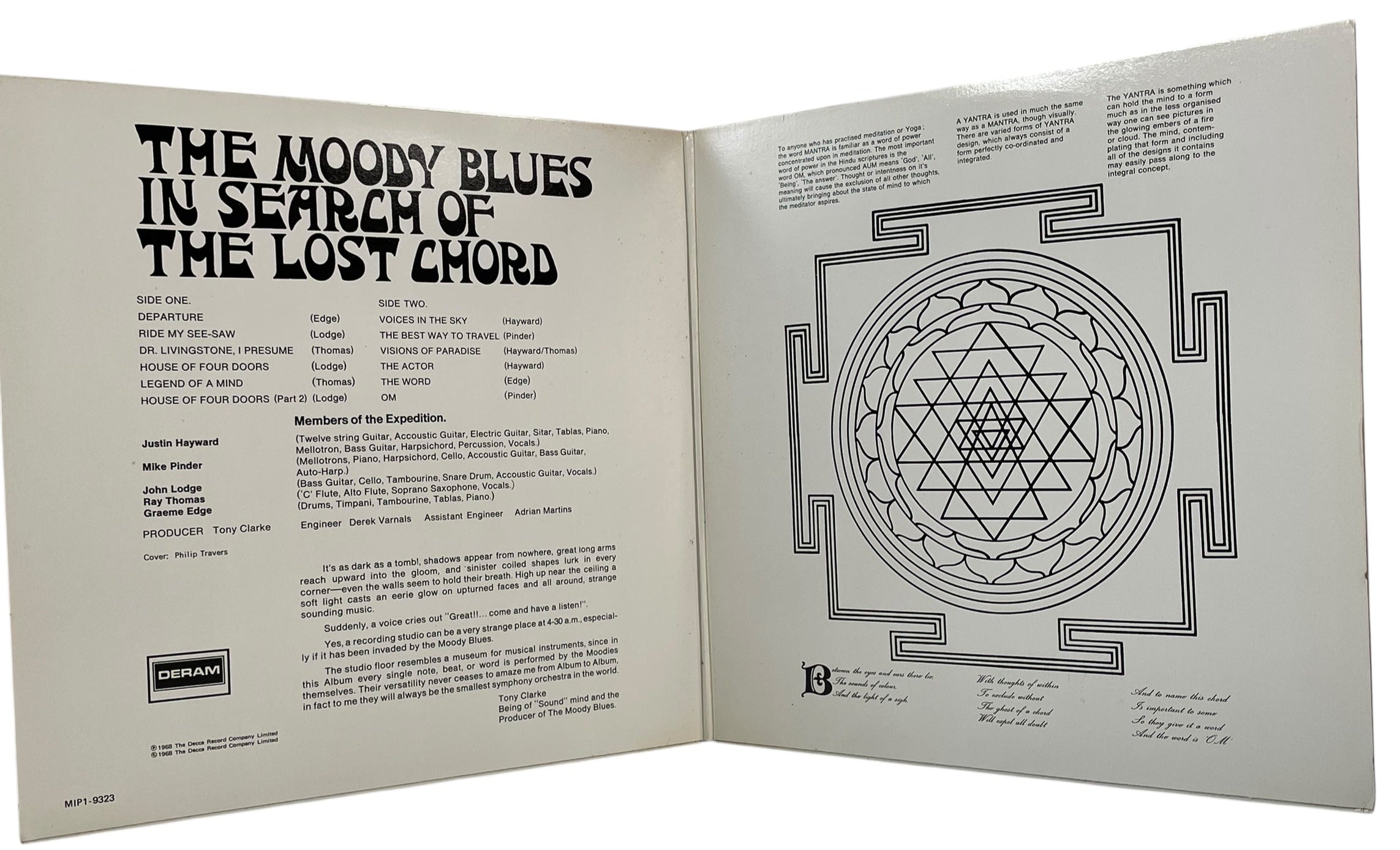 The Moody Blues – À la recherche de l'accord perdu (Pressage canadien 1968, Deram MIP-1-9323,