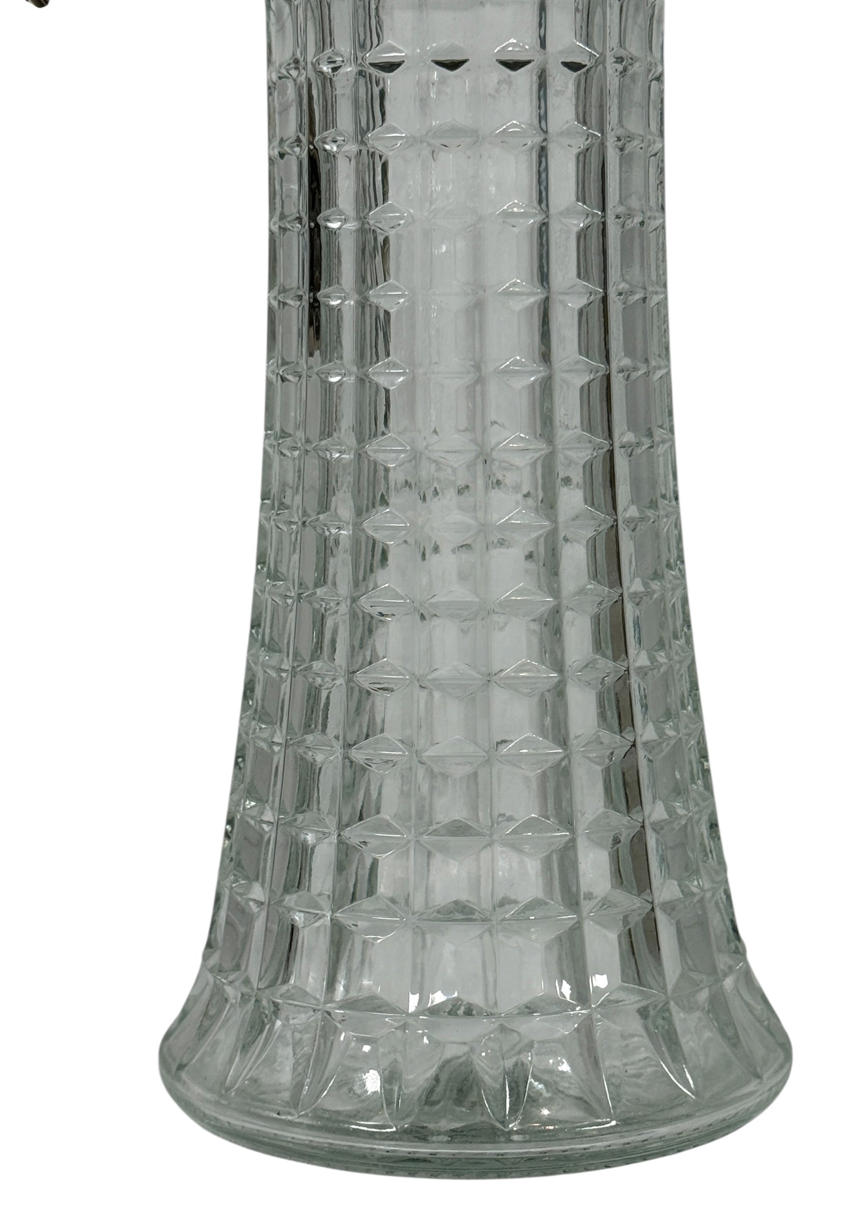 Pichet Chill It Claret des années 1960 – Verre matelassé et couvercle plaqué argent