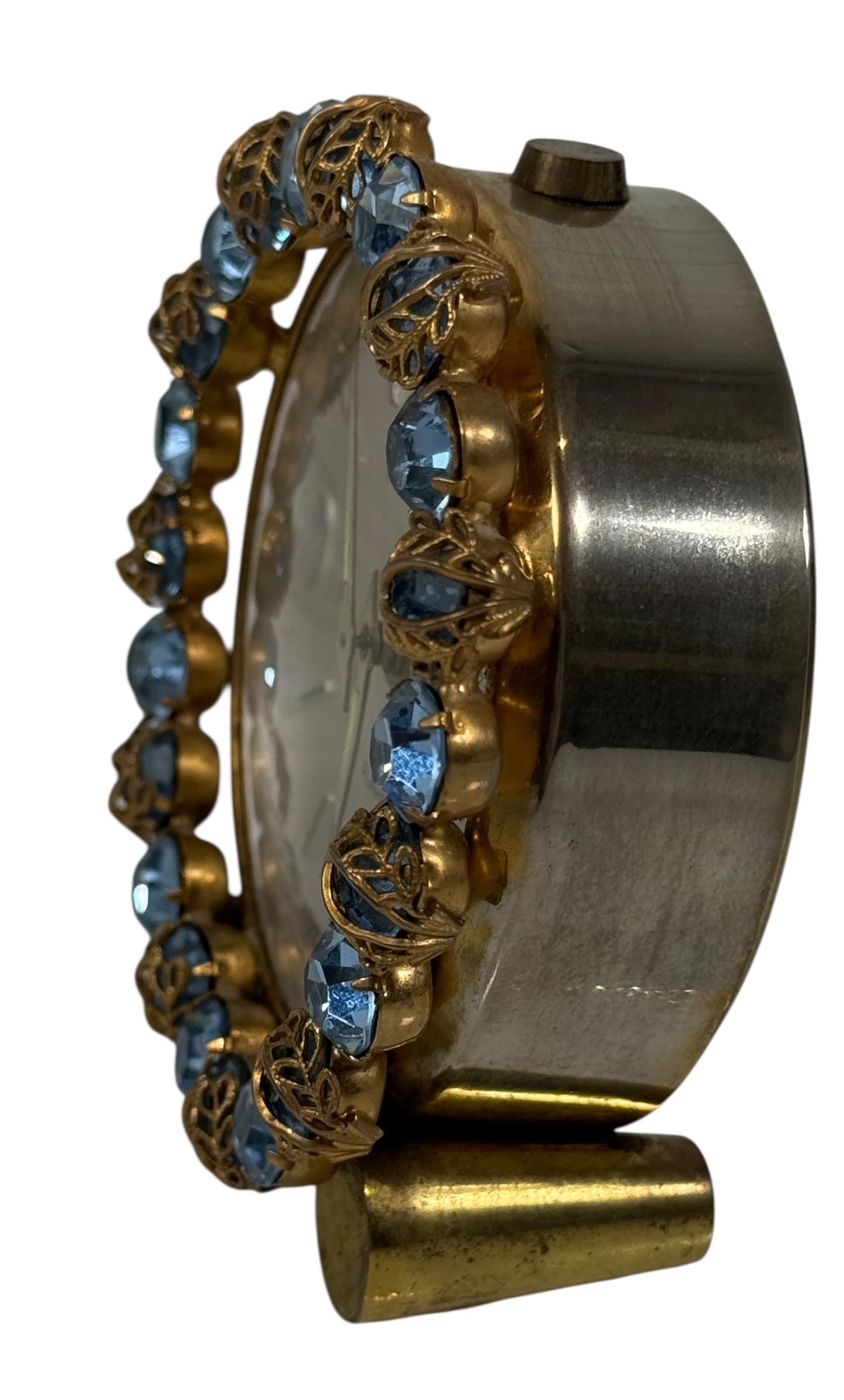 Réveil boudoir en strass bleu Phinney-Walker du milieu du siècle (Allemagne)
