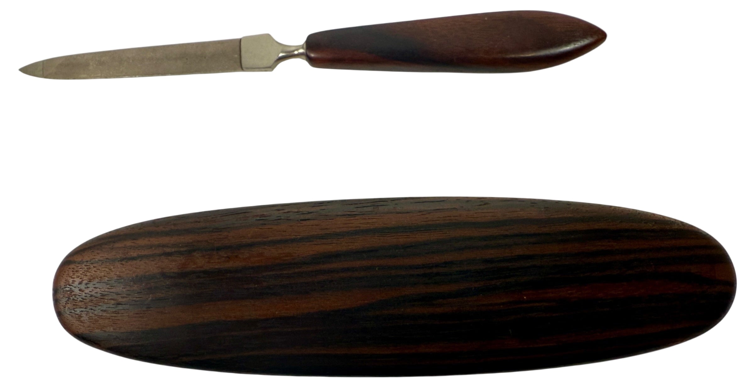 Vintage REAL EBONY Vanity Set – Mirror, Brush & Letter Opener