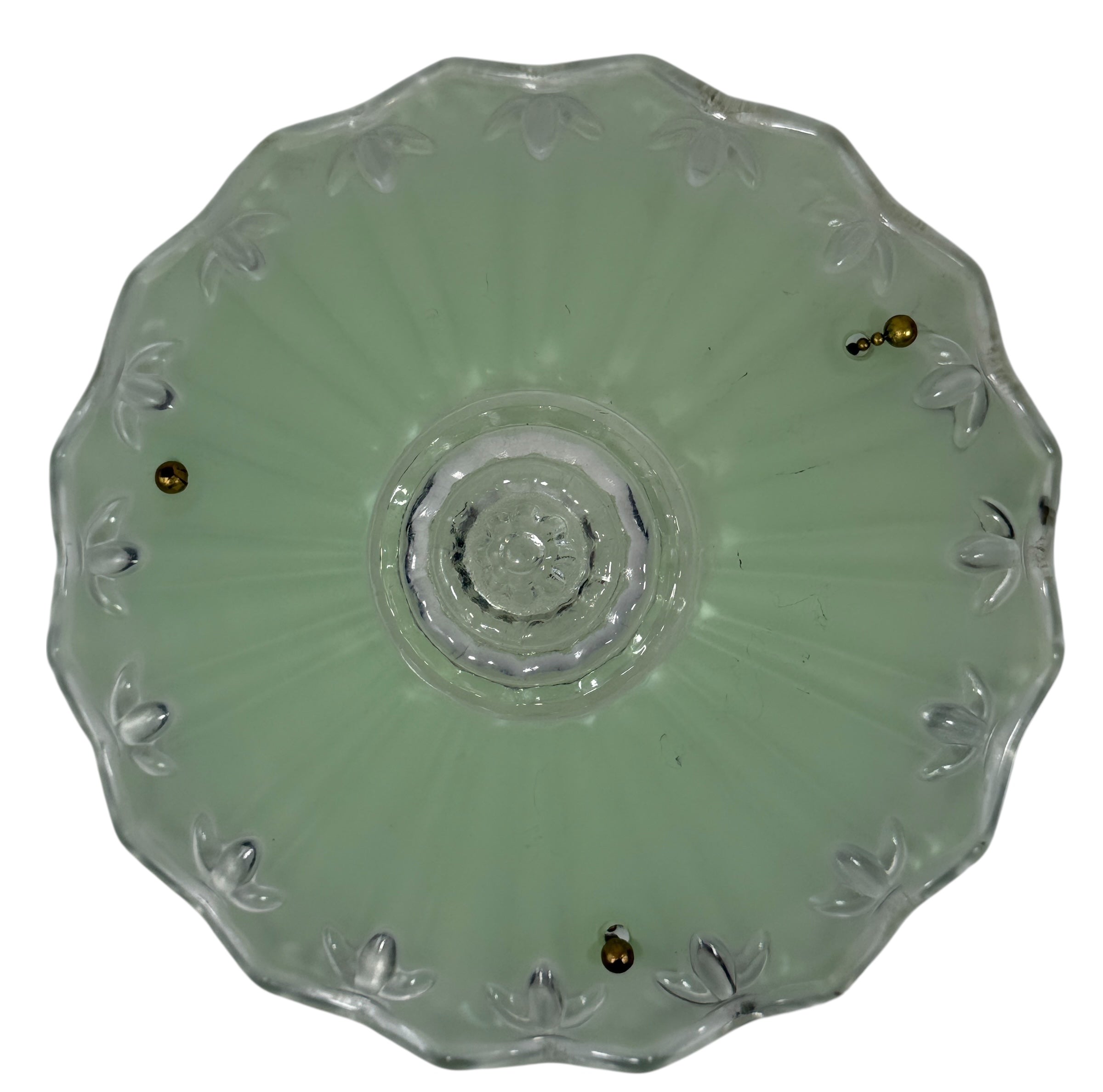 Mid-Century Frosted Glass Ceiling Light Shade – Scalloped Edge, Art Deco