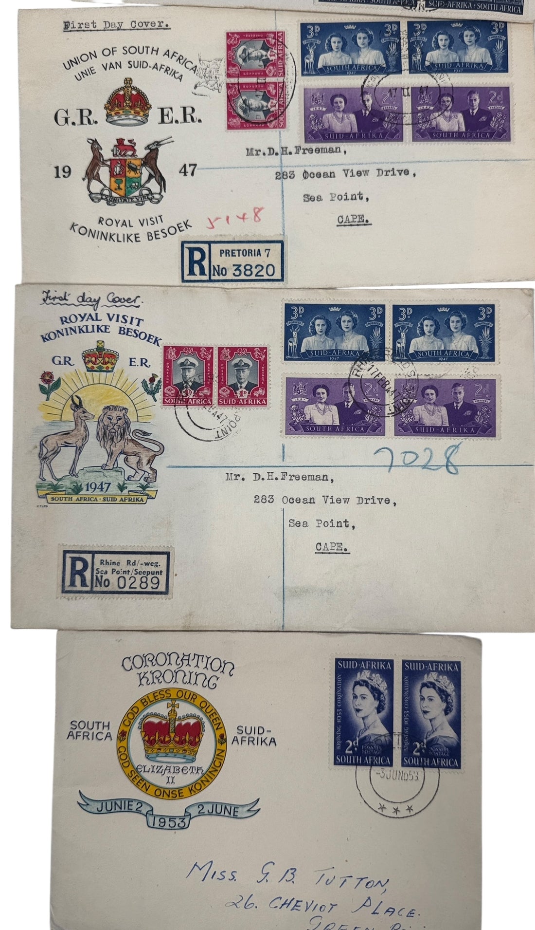 South Africa First Day Covers Lot – 1947–1955 Historical Set