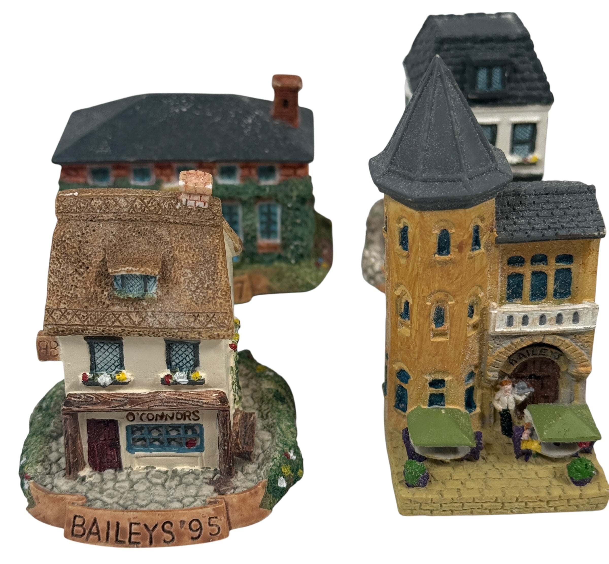 Maisons de village miniatures vintage Bailey's – Ensemble complet de 12 cottages en résine de collection (1995-1997)