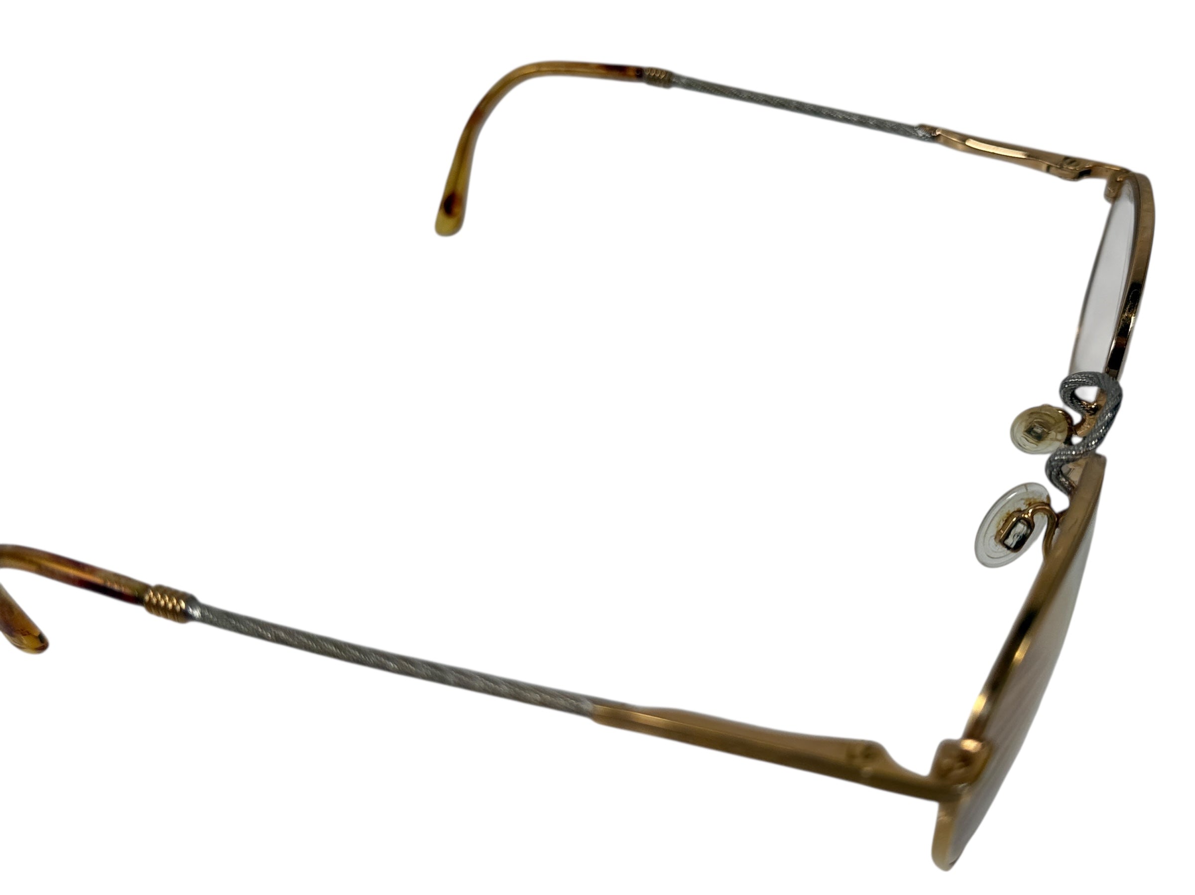 Vintage Mario Cesco Eyeglasses – 22K Gold Plated Round Frames with Braided Temples