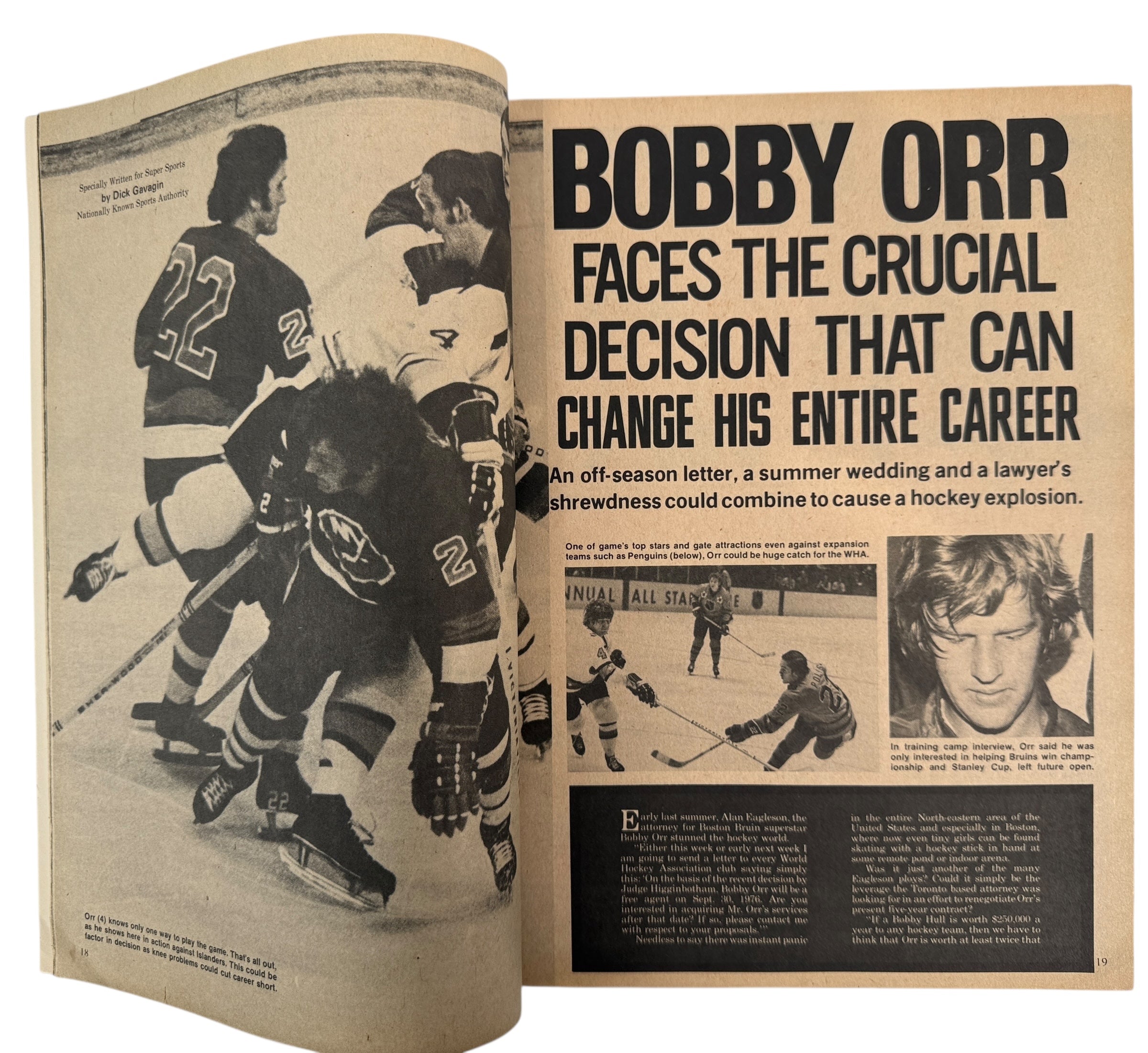1974 Super Sports Magazine – Bobby Orr Cover,  & Guy Lafleur Article