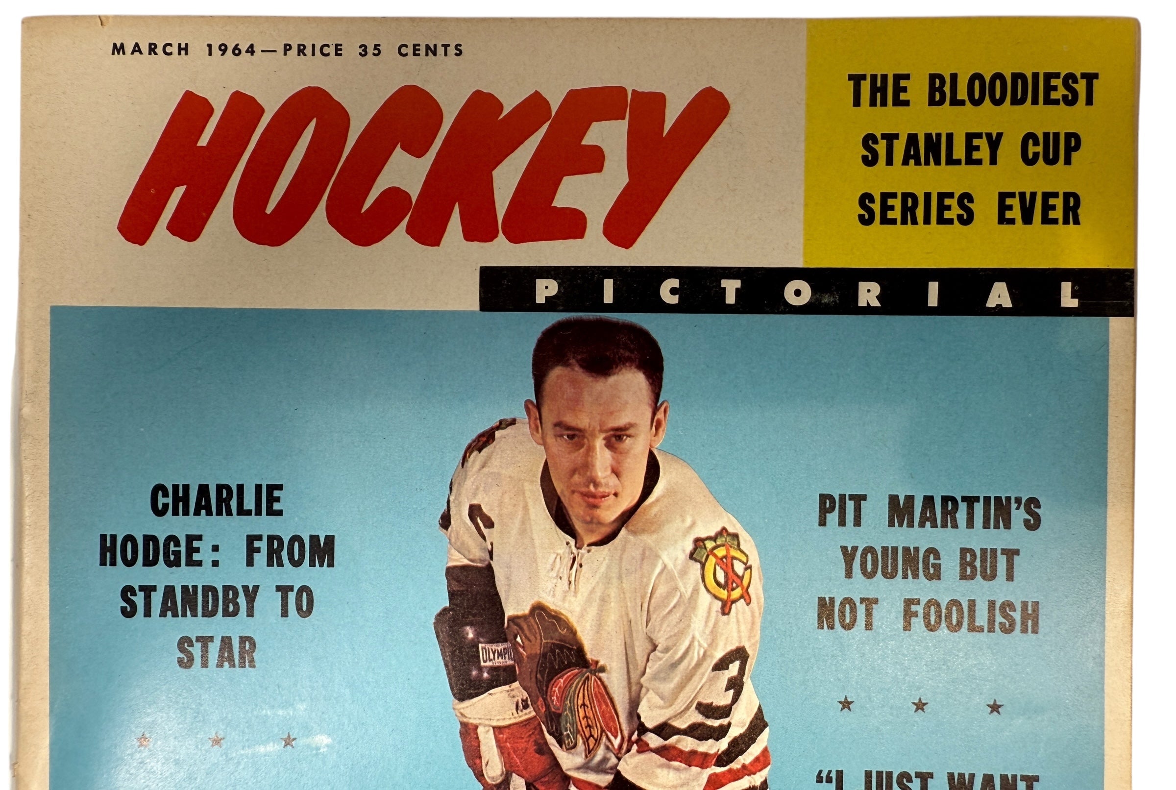 1964 Hockey Pictorial – Pierre Pilote Chicago Black Hawks Cover