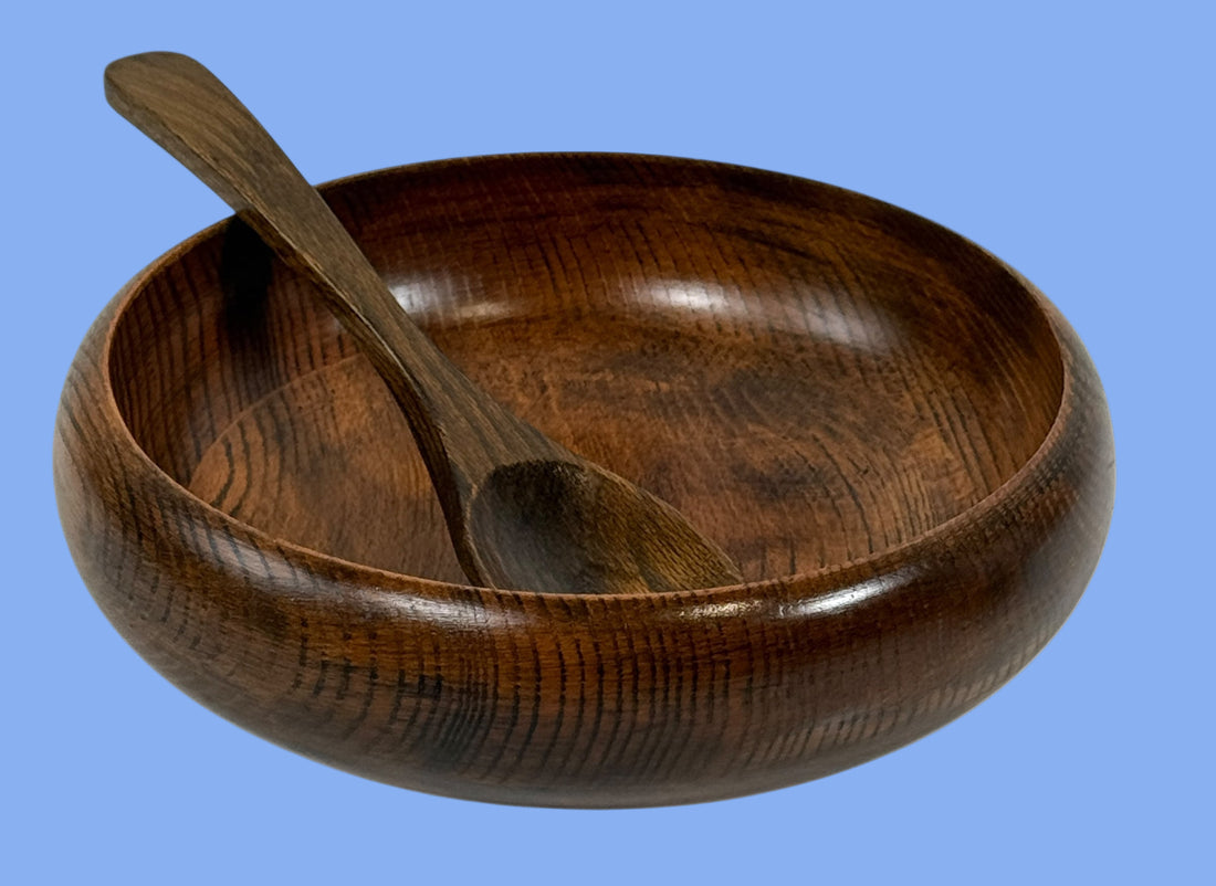 Vintage Wooden Peanut Serving Set – Made in Taiwan (Republic of China) – 1970s MCM Bar Snack Server